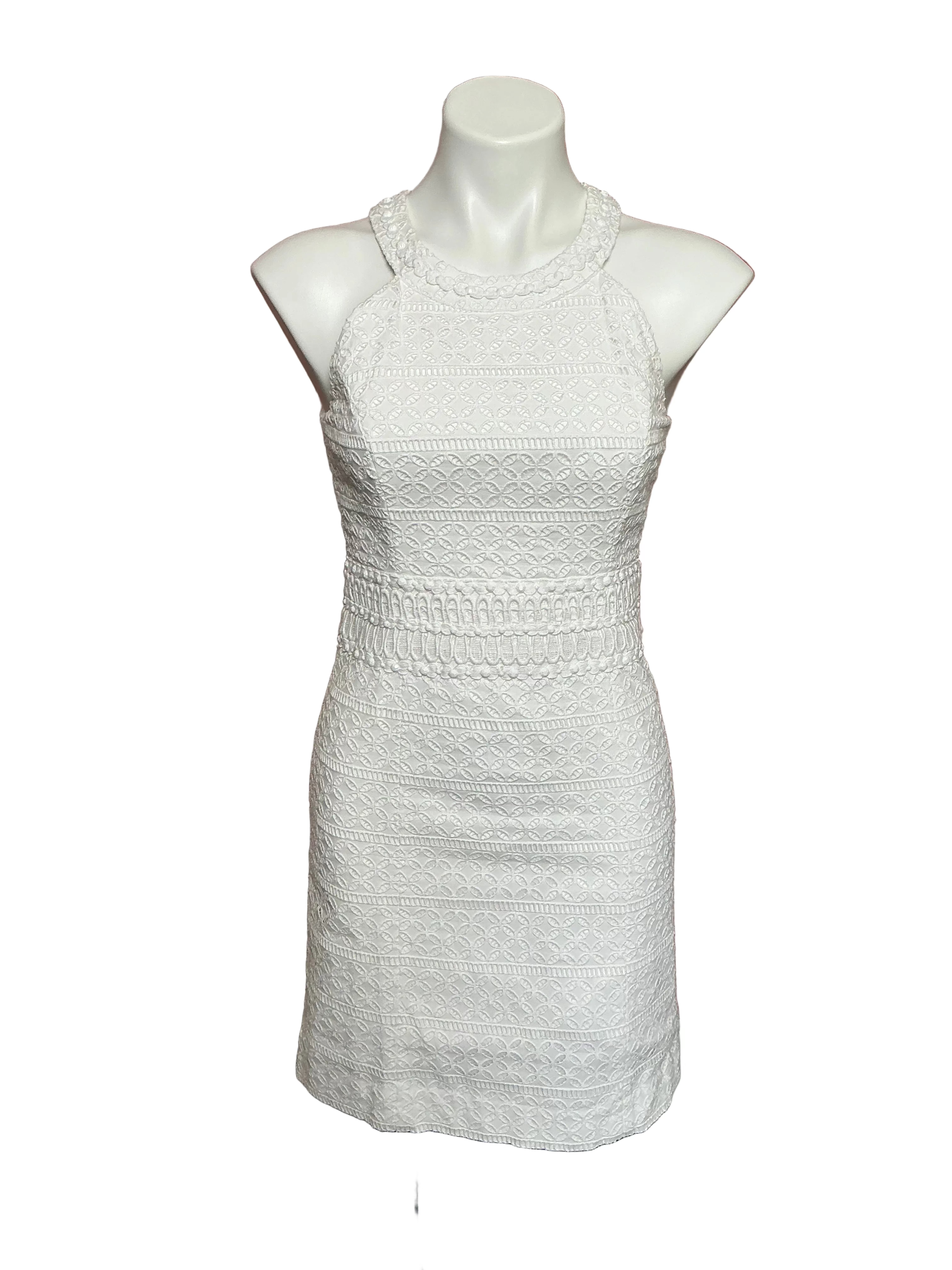 Lilly Pulitzer Ashlyn Shift Dress - Resort White Striped Eyelet - Size 2