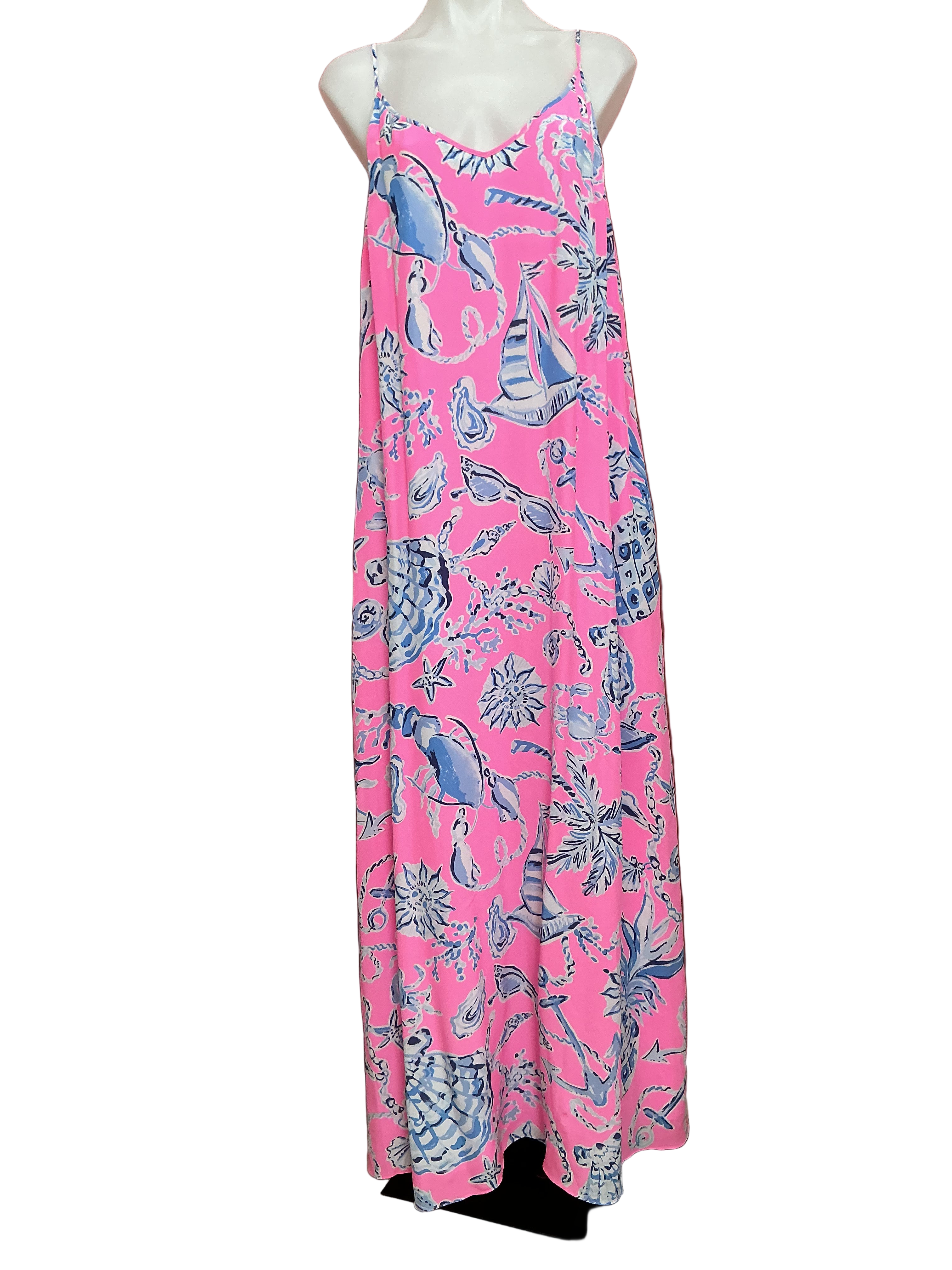 Lilly Pulitzer Verica Silk Maxi Dress Rousseau Pink - Size 16
