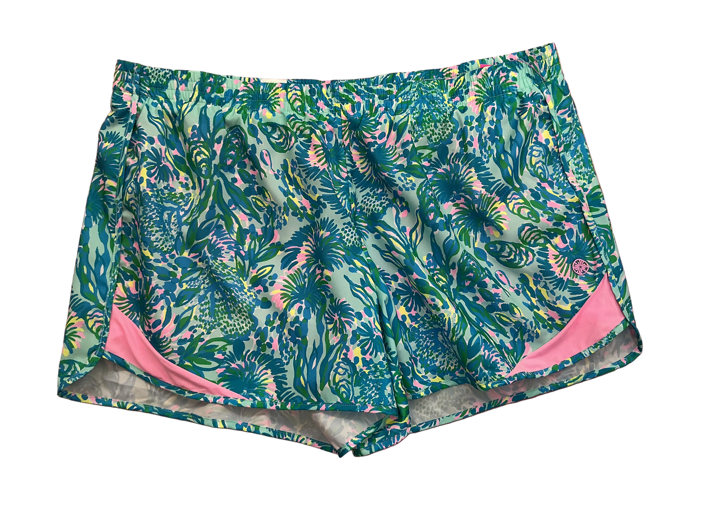 Lilly Pulitzer NWT Ocean Trail Short Surf Blue Coral Of The Story - Size L
