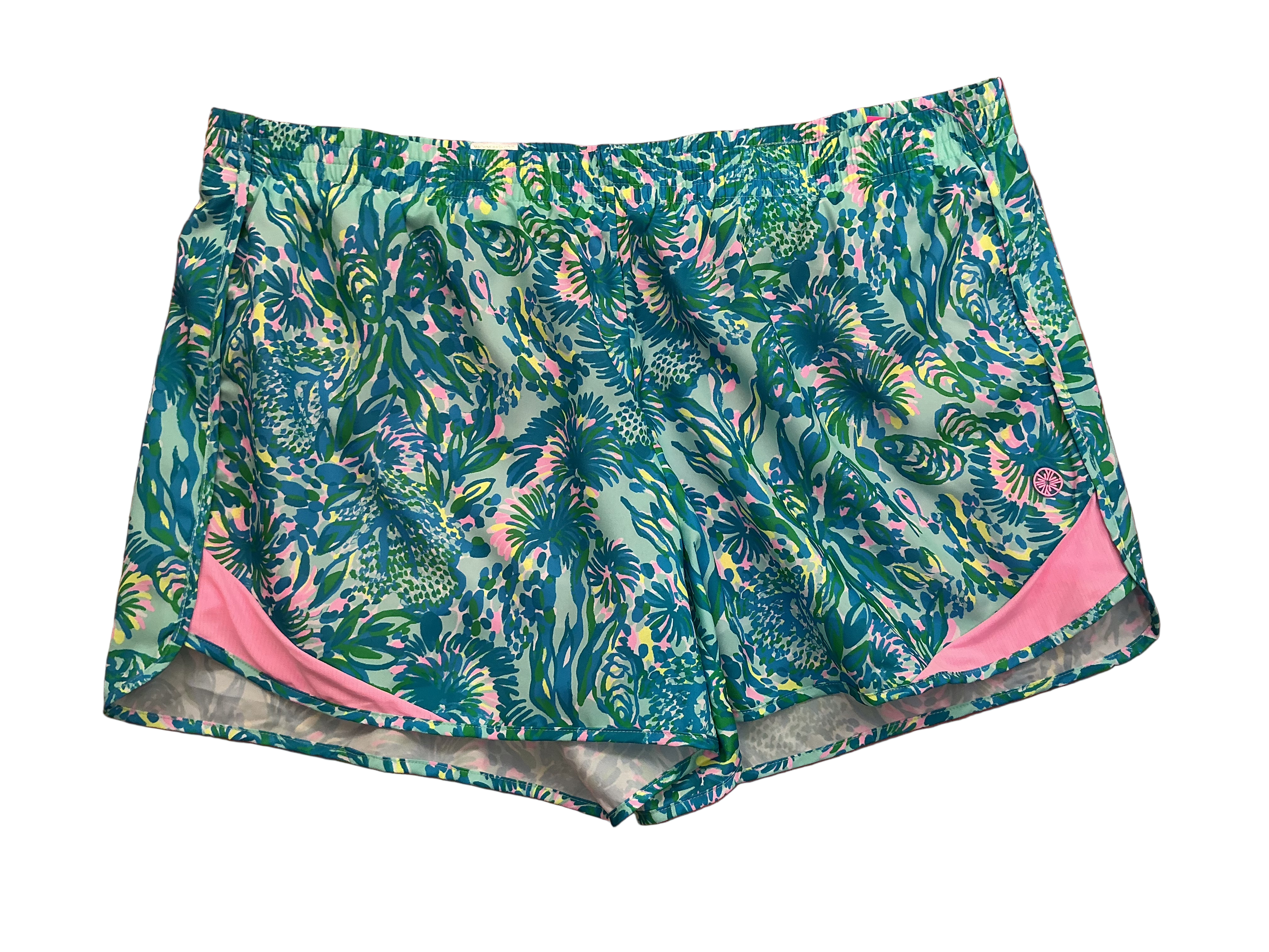 Lilly Pulitzer NWT Ocean Trail Short Surf Blue Coral Of The Story - Size L