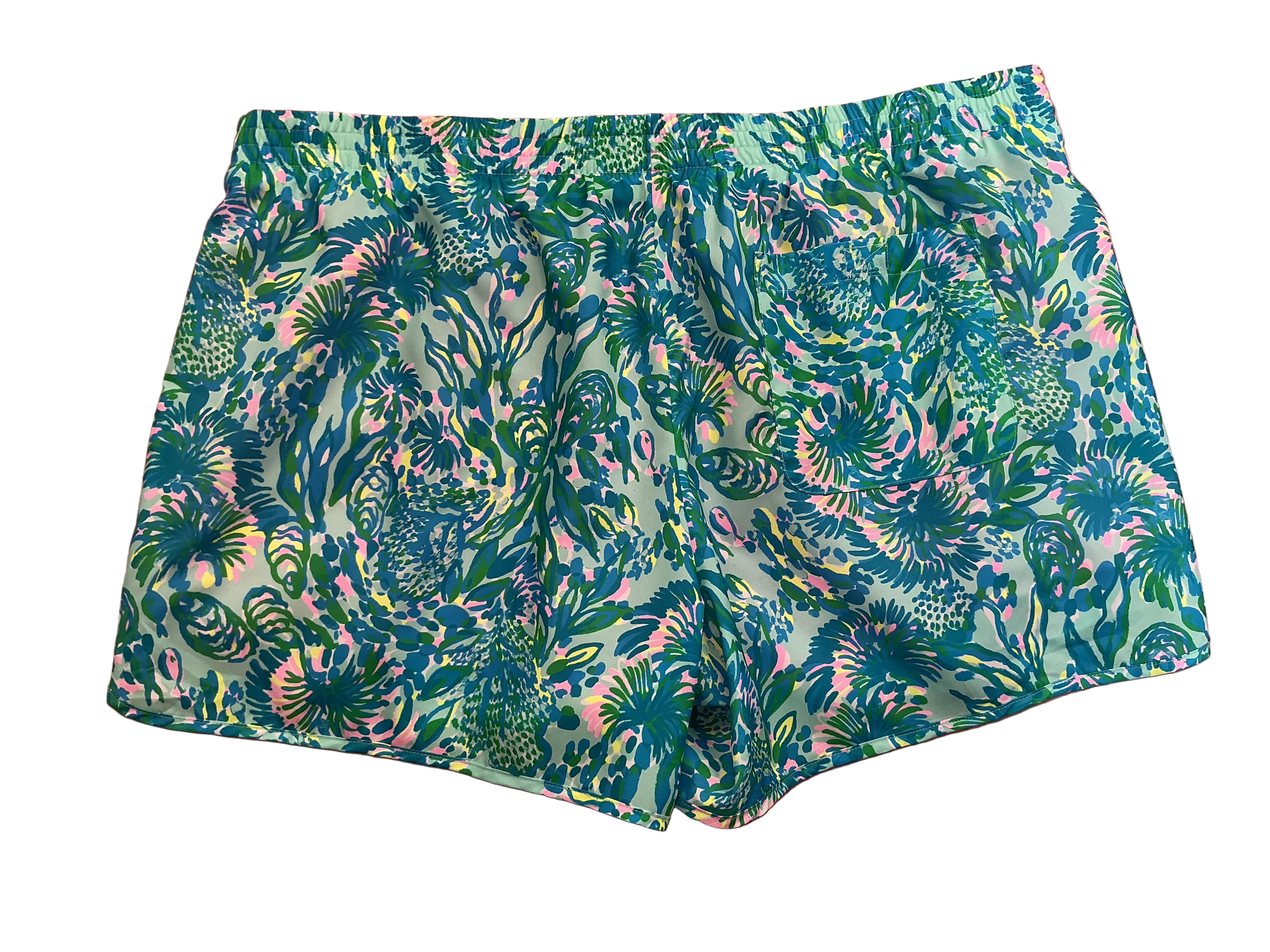 Lilly Pulitzer NWT Ocean Trail Short Surf Blue Coral Of The Story - Size L