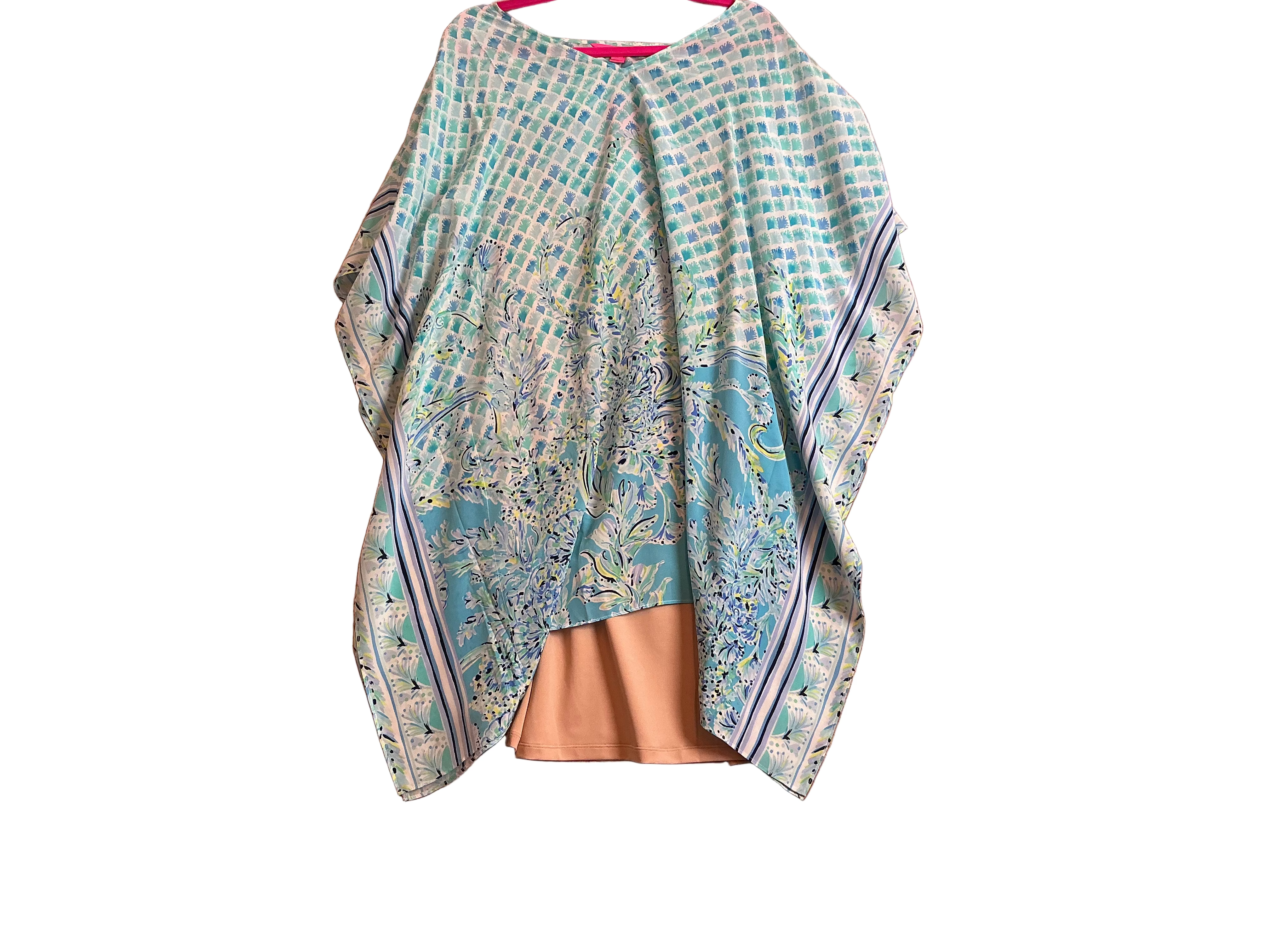 Lilly Pulitzer NWT Lindamarie silk caftan bondi blue scuba doo caftan - Size L/XL