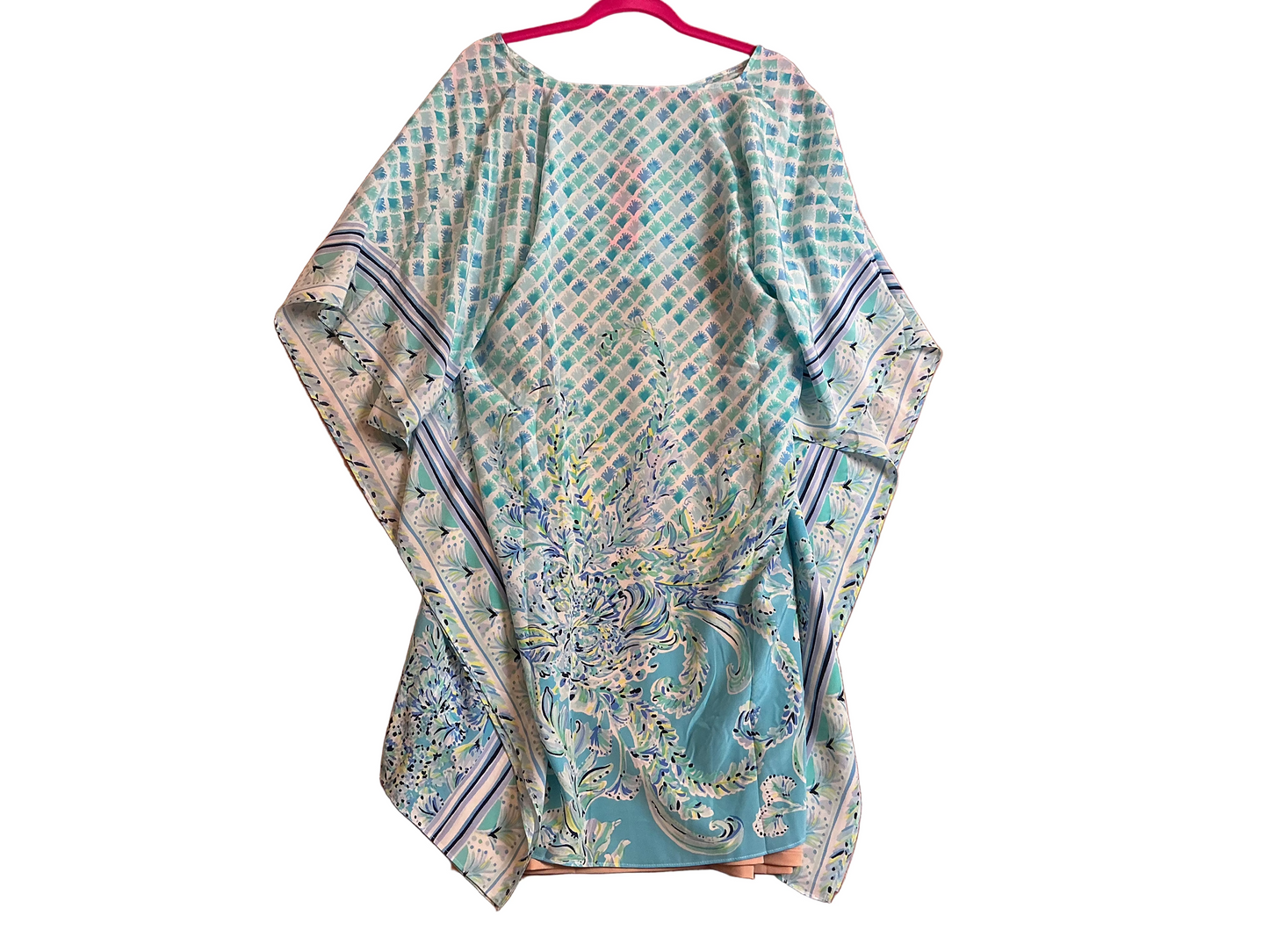 Lilly Pulitzer NWT Lindamarie silk caftan bondi blue scuba doo caftan - Size L/XL