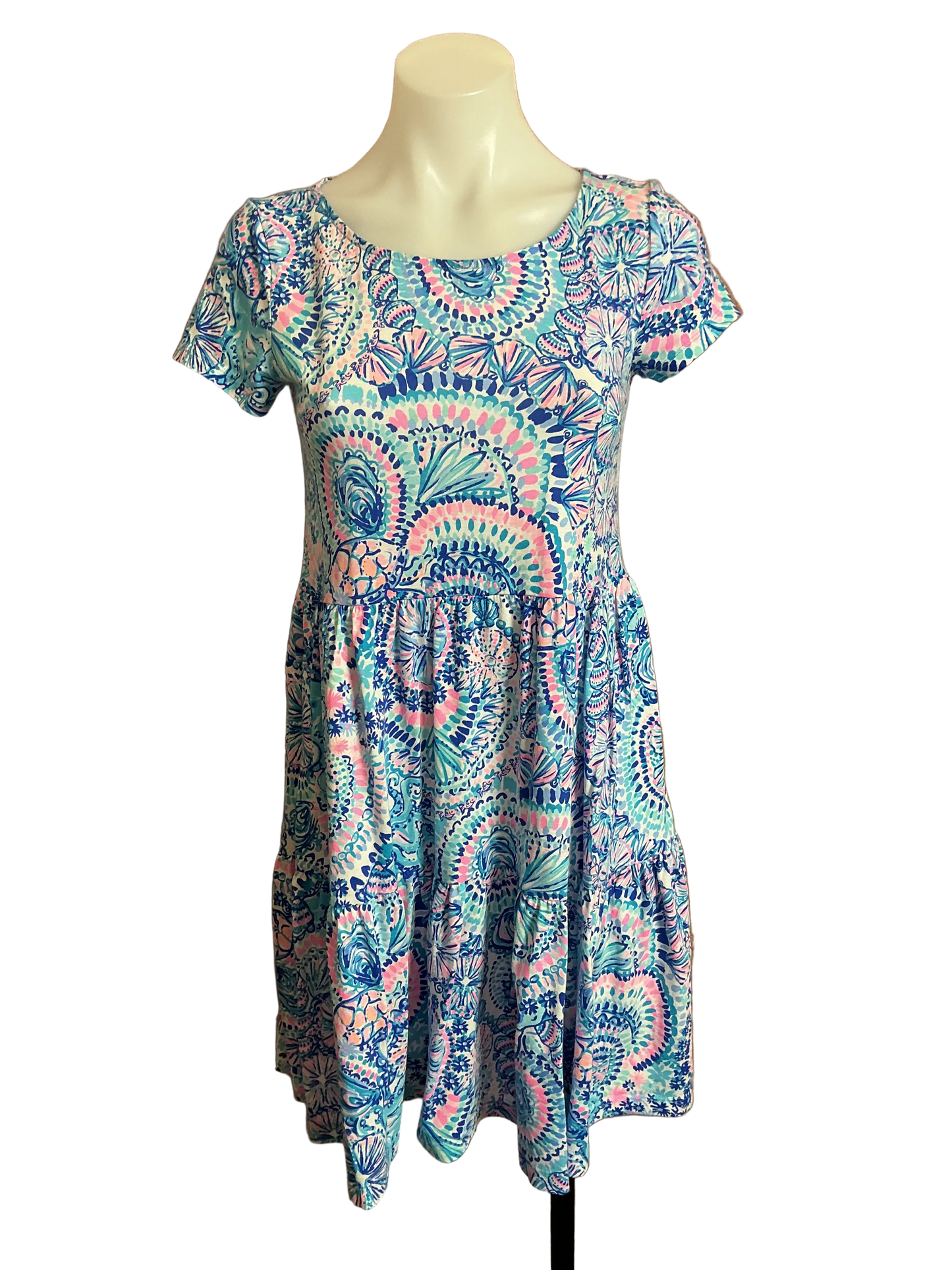Lilly Pulitzer Geanna swing dress in the "Blue Grotto Commotion in the Ocean" print - Size XS