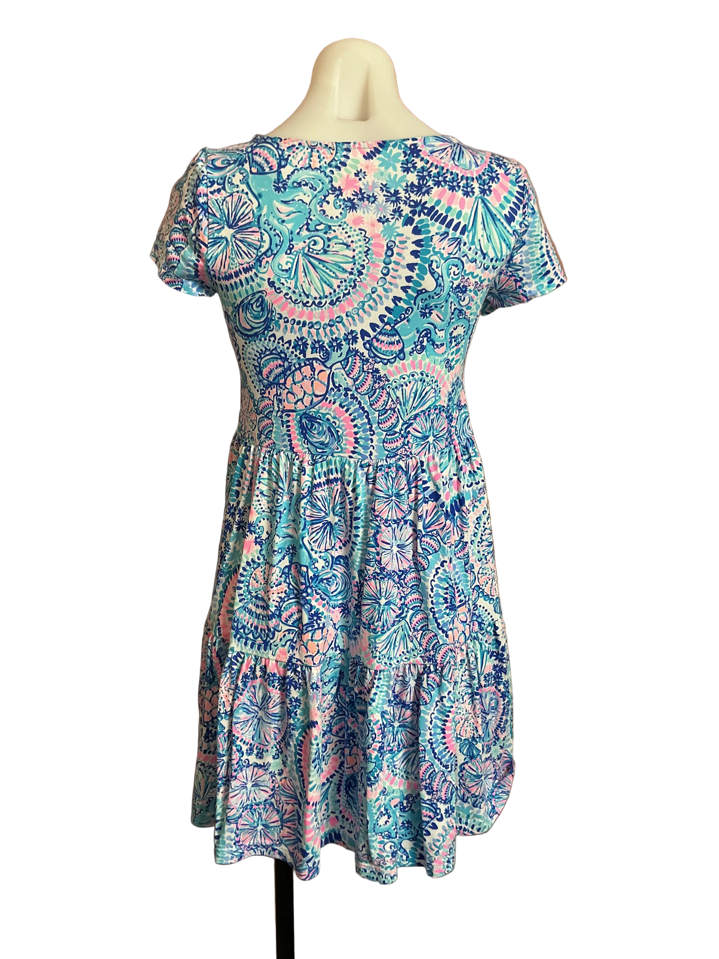 Lilly Pulitzer Geanna swing dress in the "Blue Grotto Commotion in the Ocean" print - Size XS
