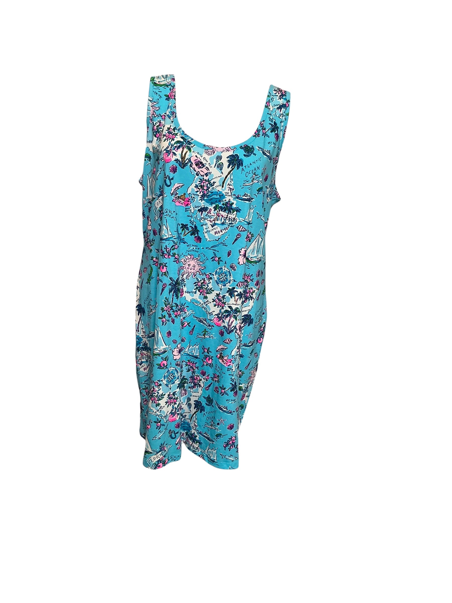 Lilly Pulitzer Newberry Dress  NWT Amalfi Blue Lilly’s Road Trip Size XXL