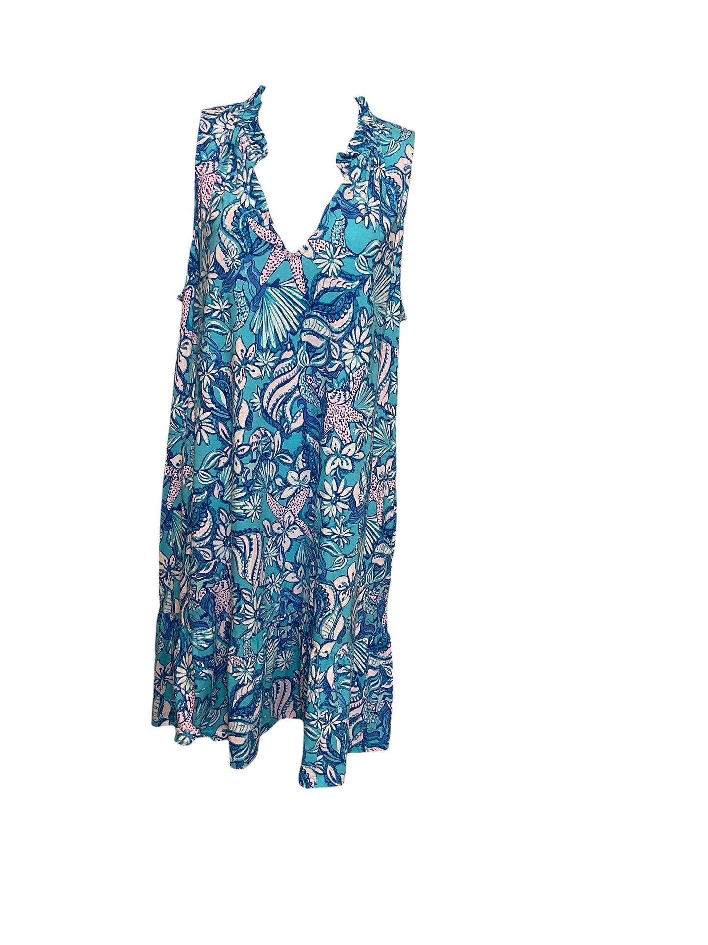 LIlly Pulitzer Malone Dress Amalfi Blue Sound The Sirens XXL
