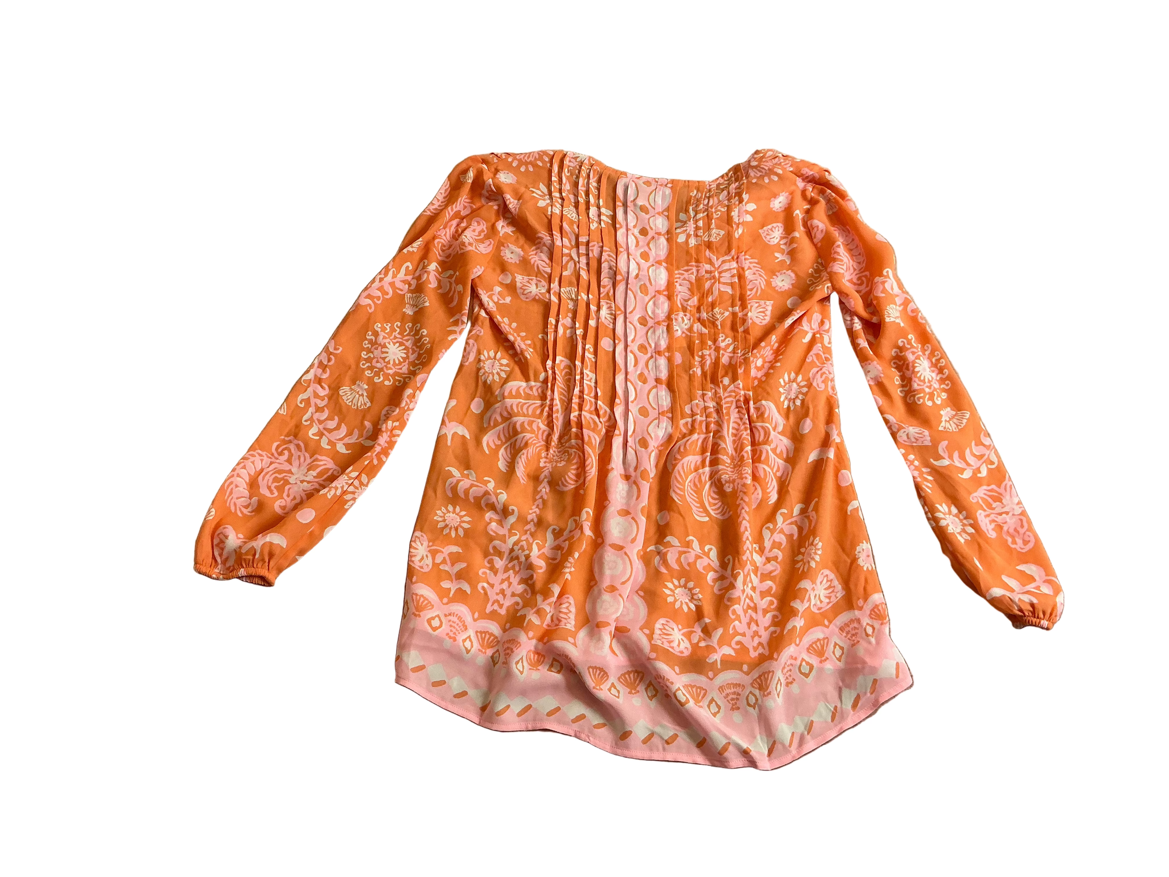 Lilly Pulitzer NWT Marilina long sleeve T papaya breezy palm - Size XXS