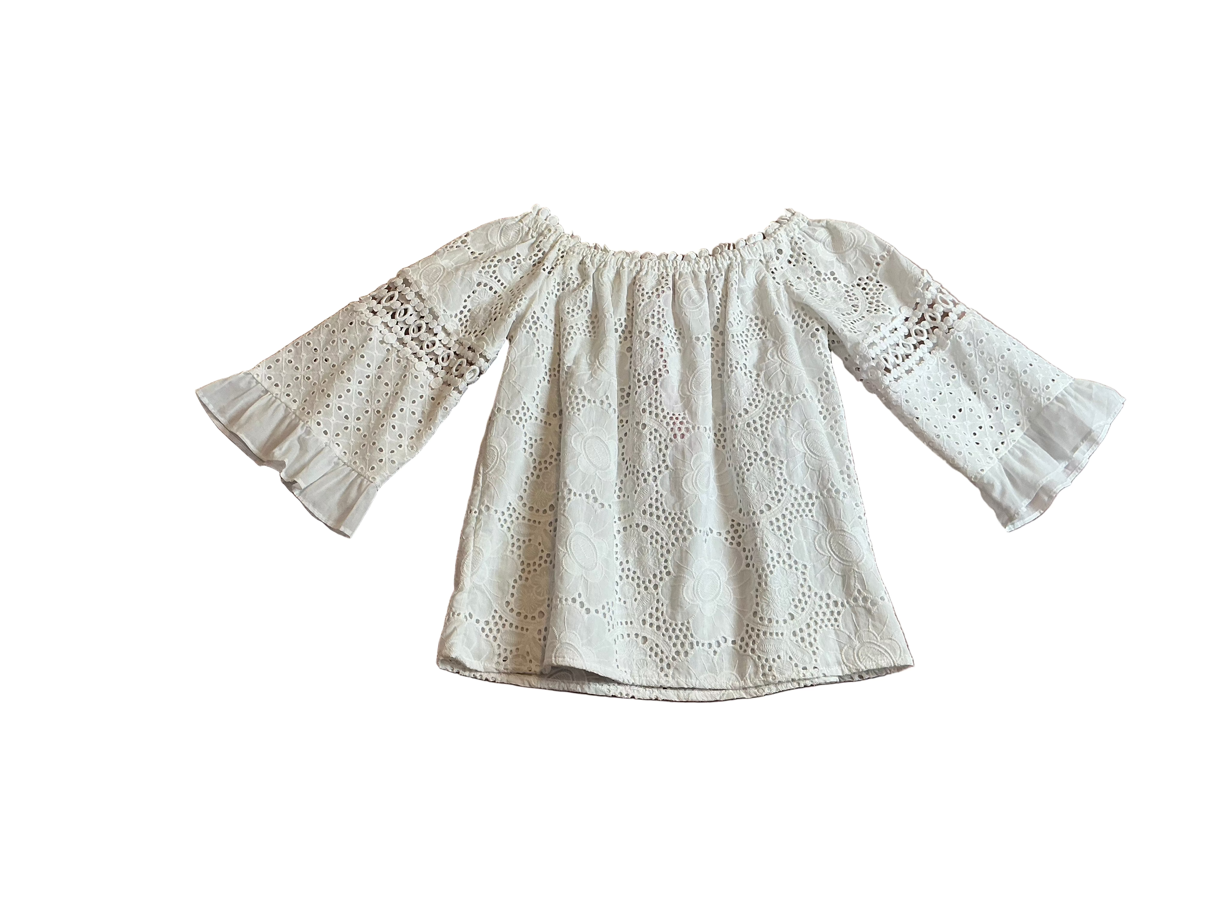 Lilly Pulitzer NWT Laurenne top resort white jumbo bouquet eyelet - Size XXS