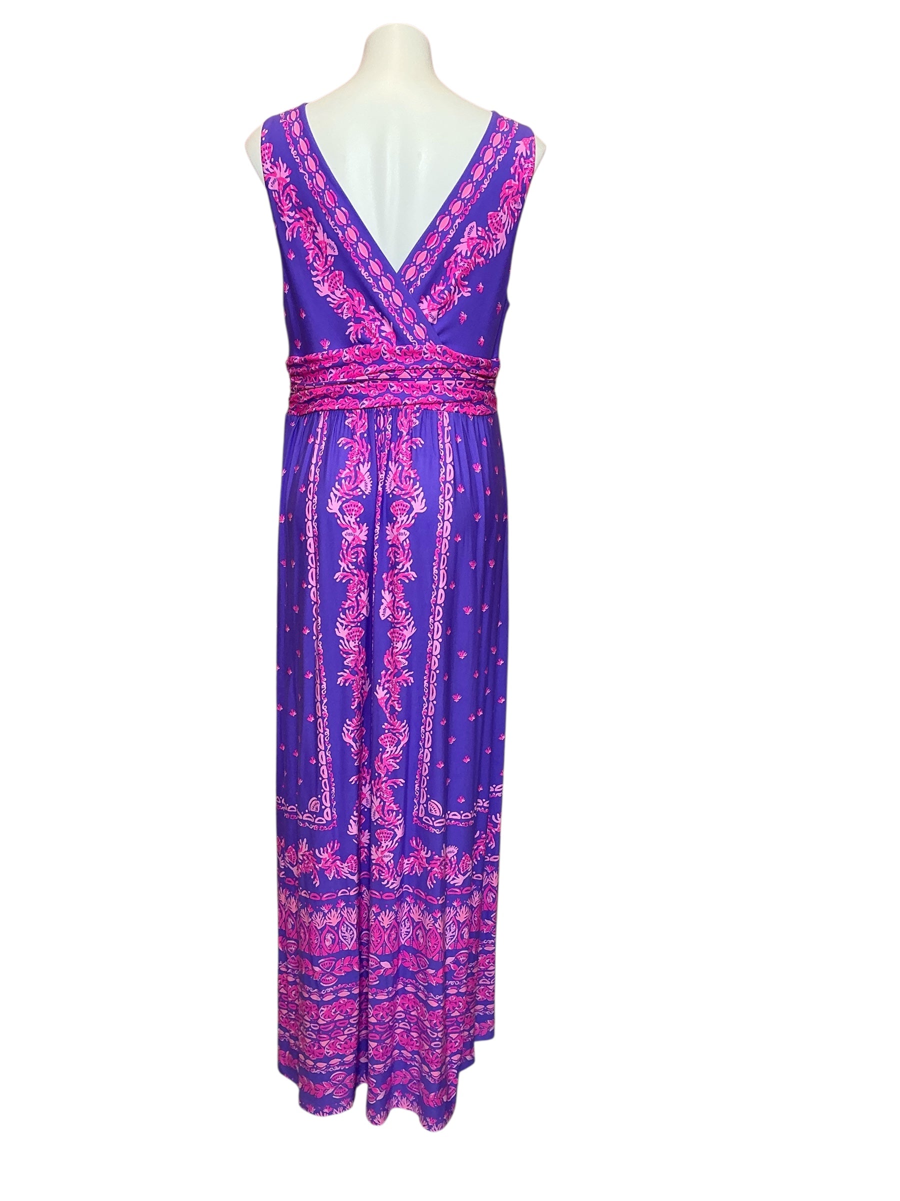 Lilly Pulitzer  NWT Margarita Maxi Dress Mystical Purple Coral Craze Size XL