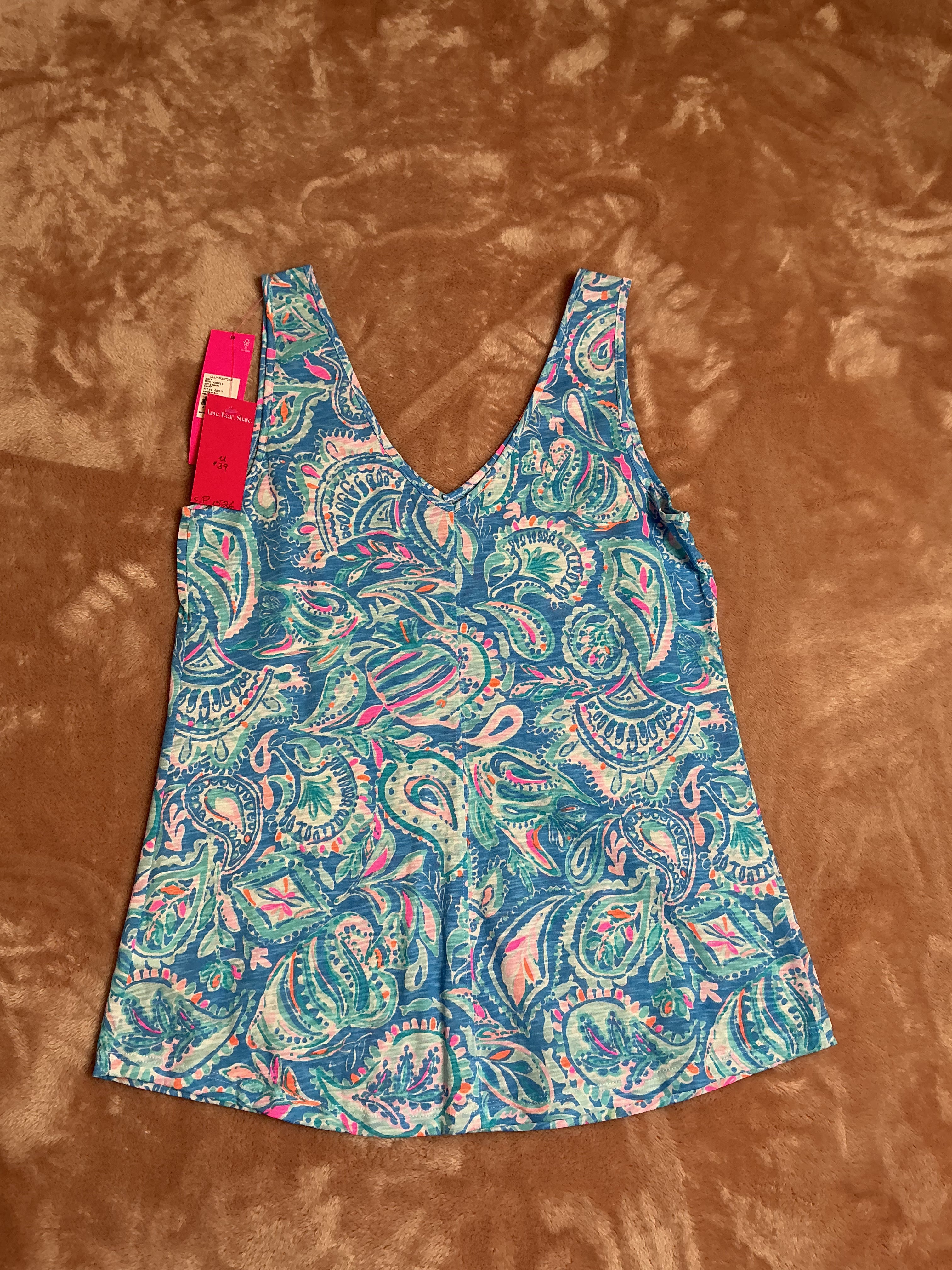 Lilly Pulitzer NWT Qiqi Top Zanzibar Blu Fish Kiss - Size S – Gatorlillys