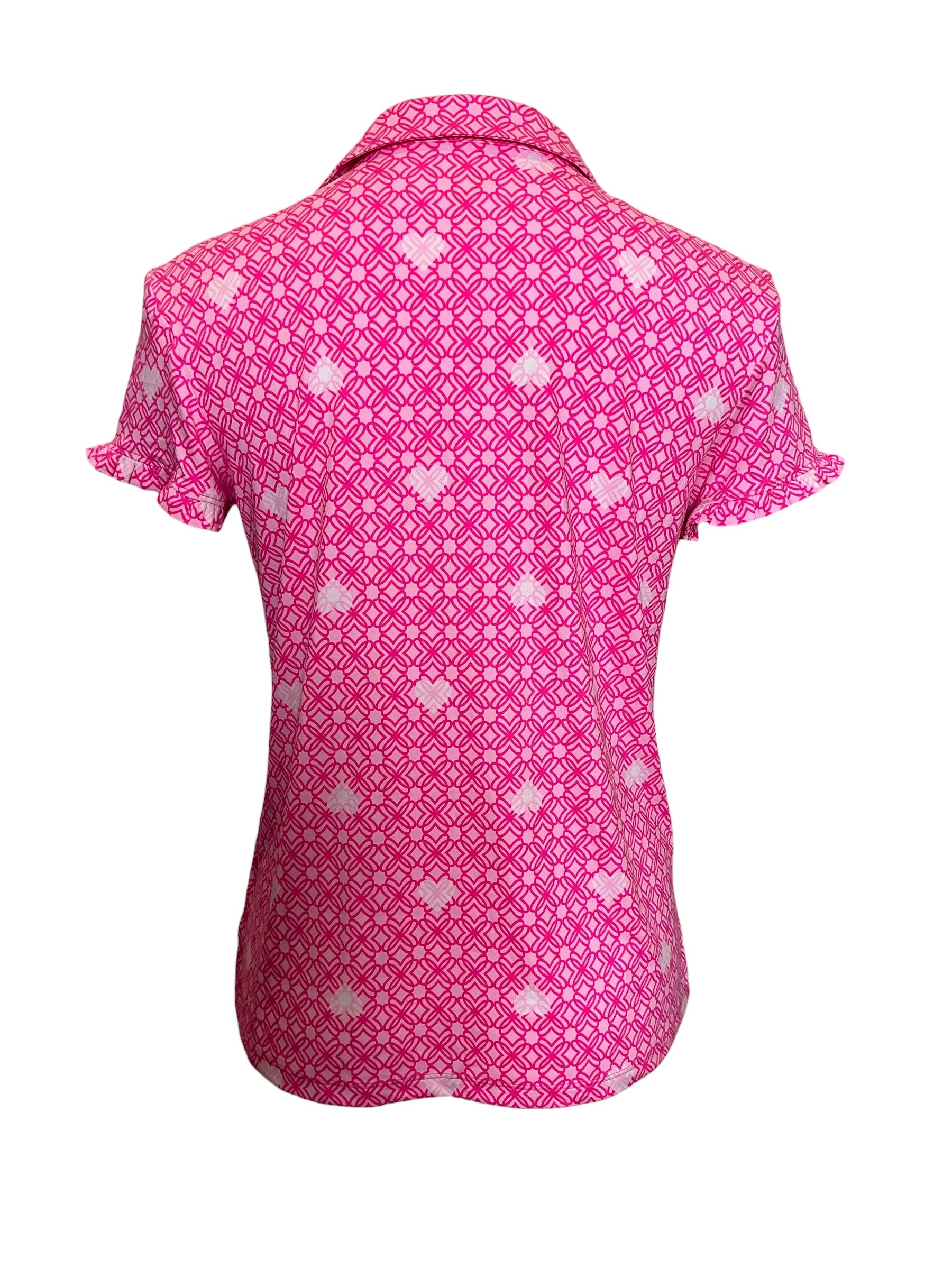 Lilly Pulitzer NWT Valaine PJ Top Passion Fruit Pink Fluttering Heart Size Medium
