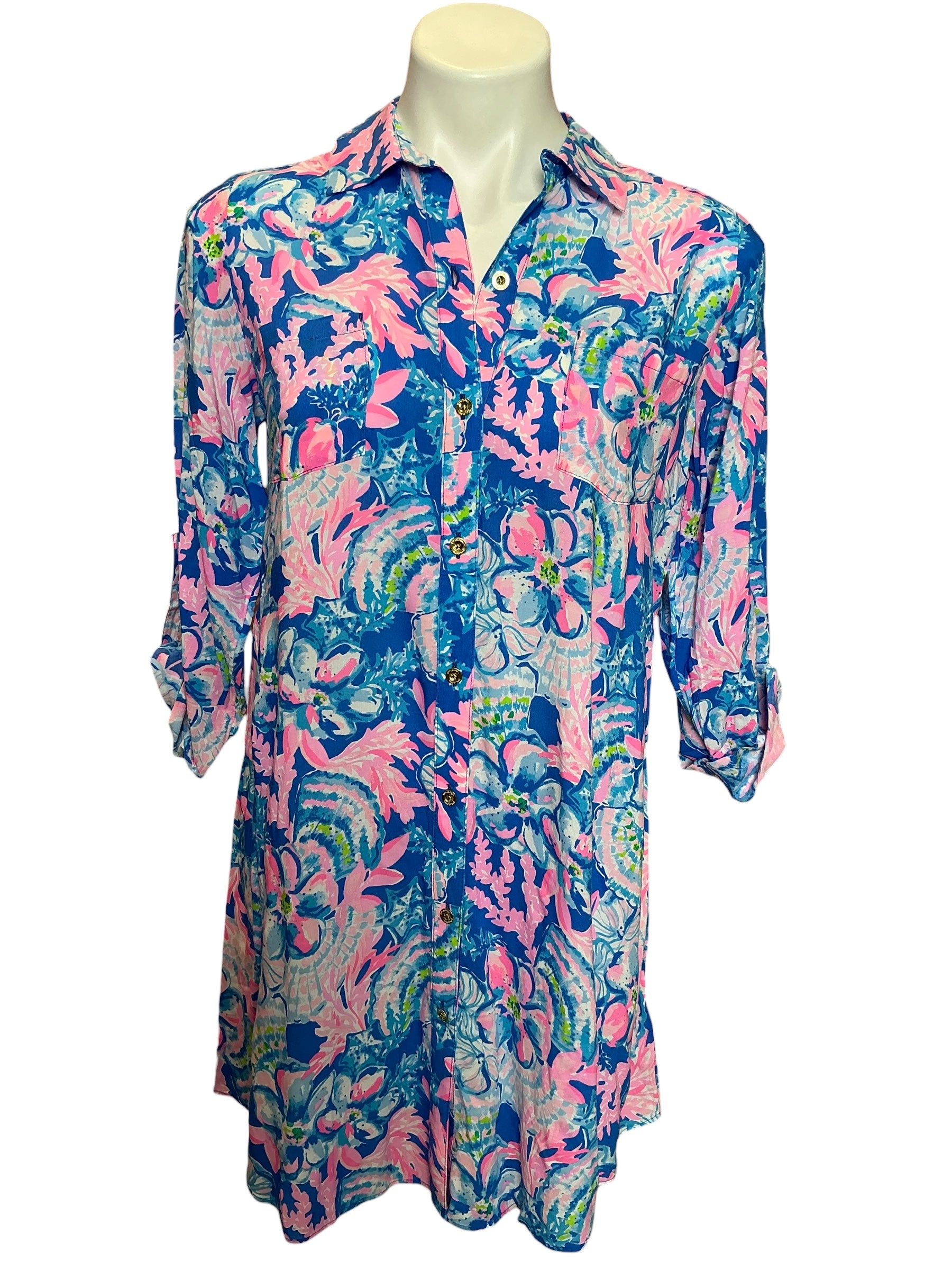 Lilly Pulitzer  NWT Natalie Coverup Blue Tang Sitting Seaside Size XS