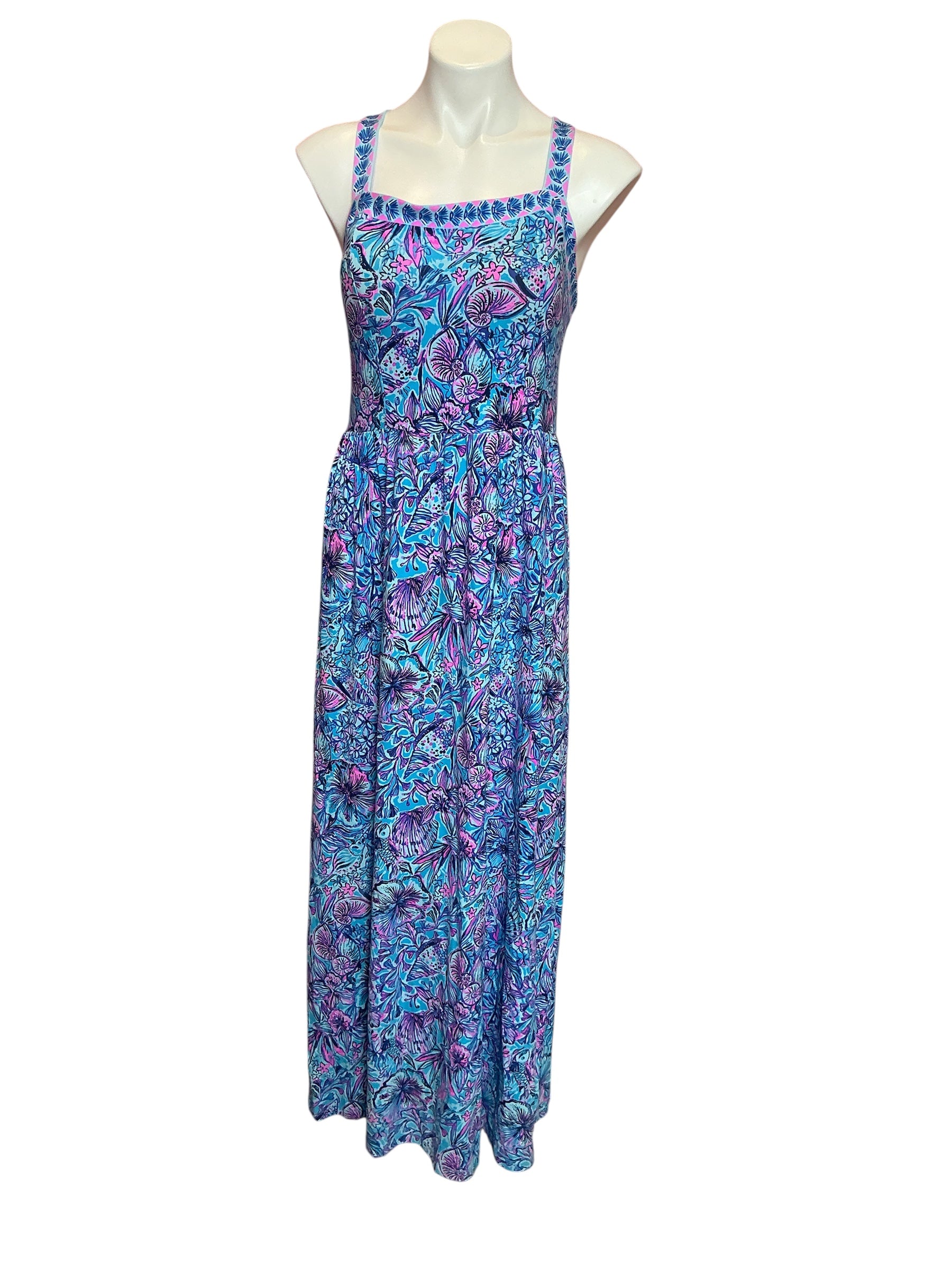 Lilly Pulitzer NWT Mirasol Maxi Dress Breakaway Blue Shells N Bells Size 10