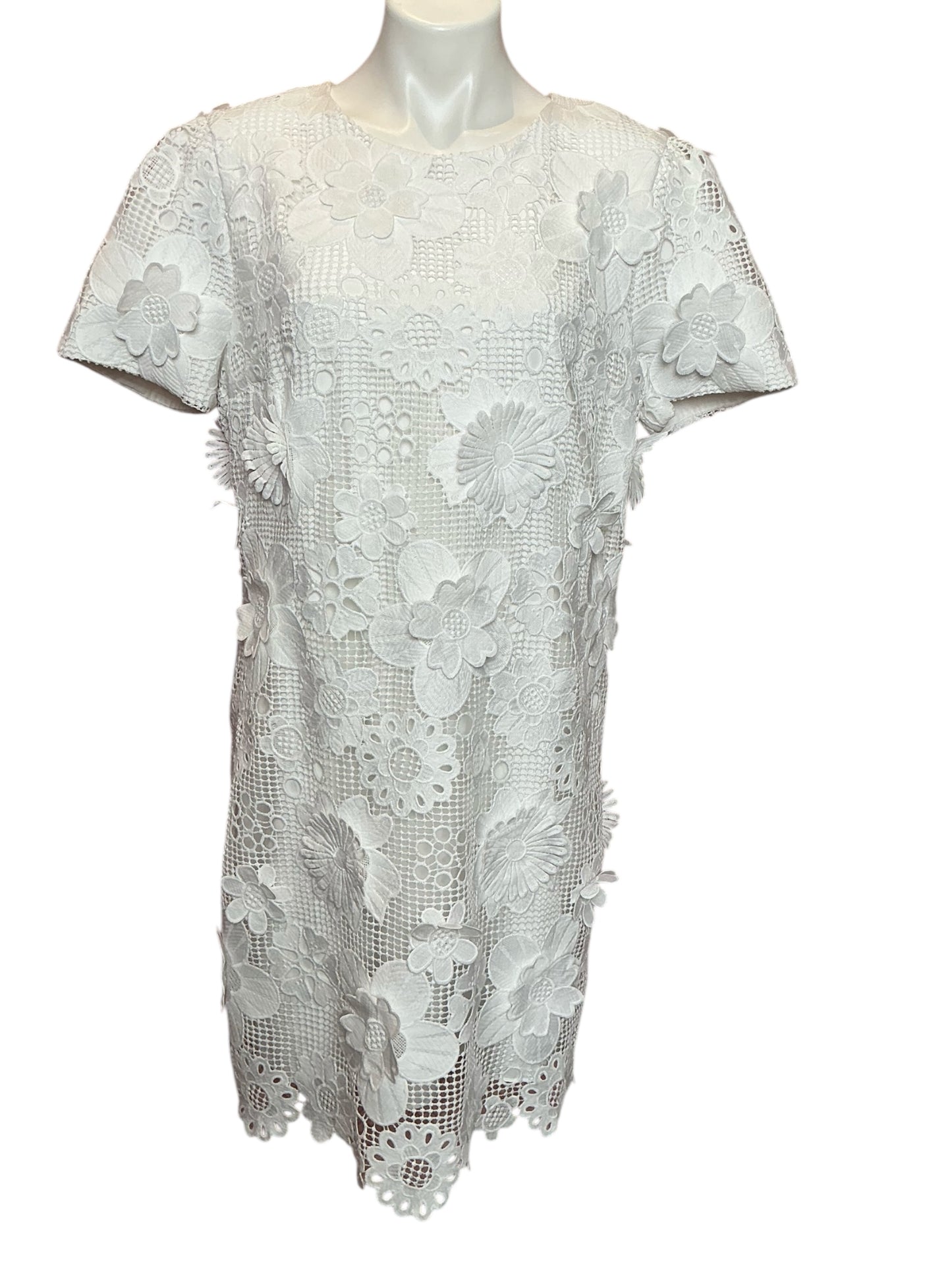 Lilly Pulitzer NWT Malena Lace Dress Resort White Passion Flower 3D Lace Size 14