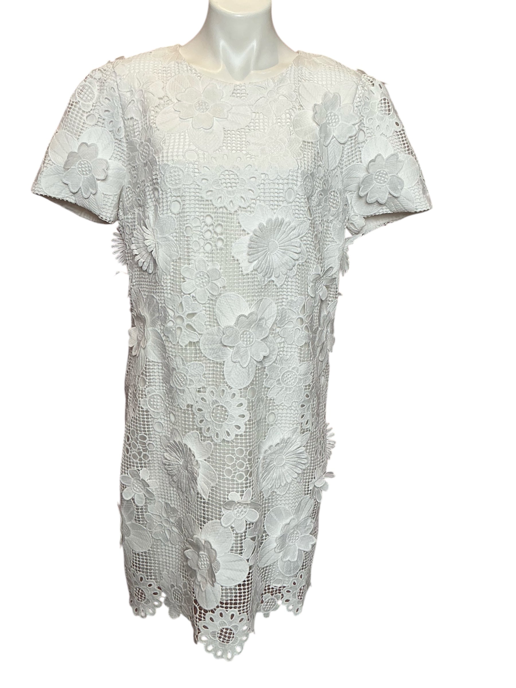 Lilly Pulitzer NWT Malena Lace Dress Resort White Passion Flower 3D Lace Size 14