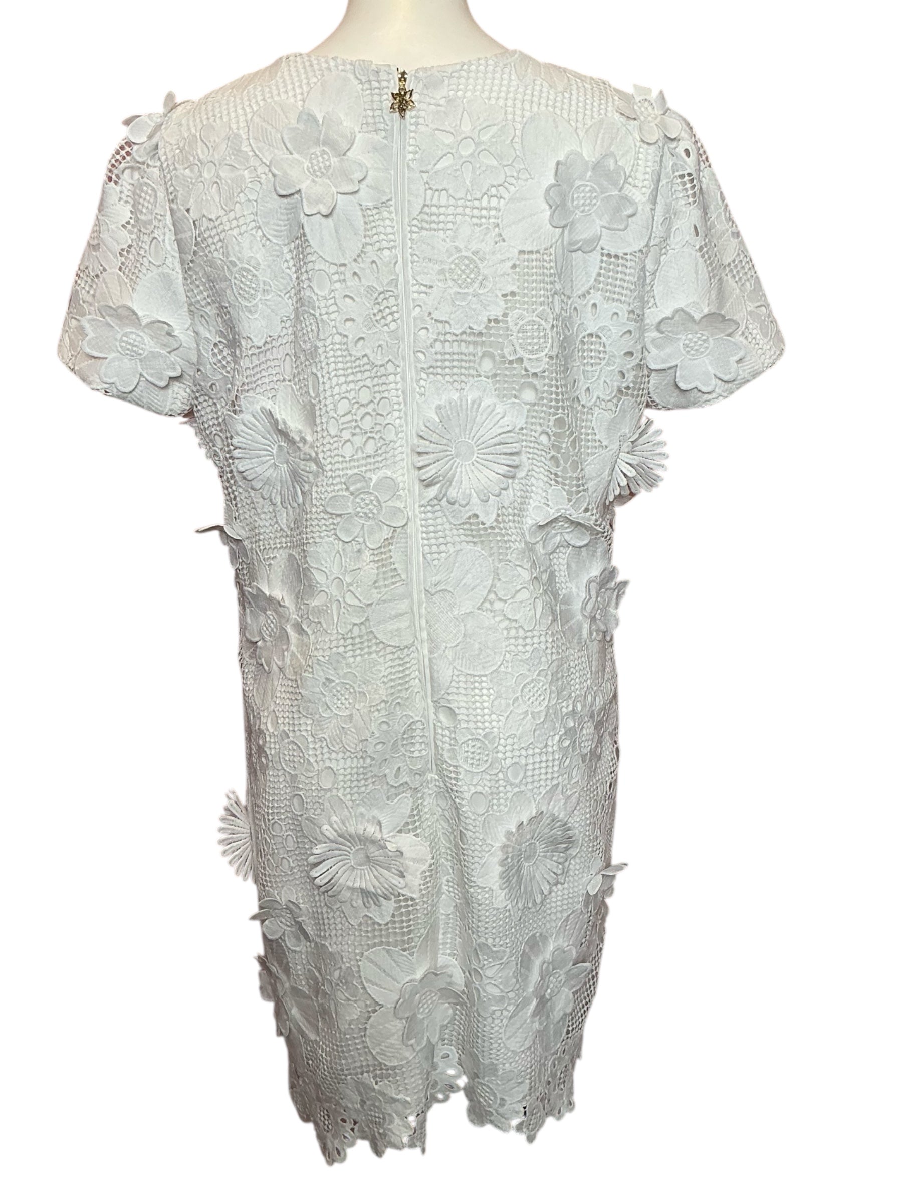 Lilly Pulitzer NWT Malena Lace Dress Resort White Passion Flower 3D Lace Size 14