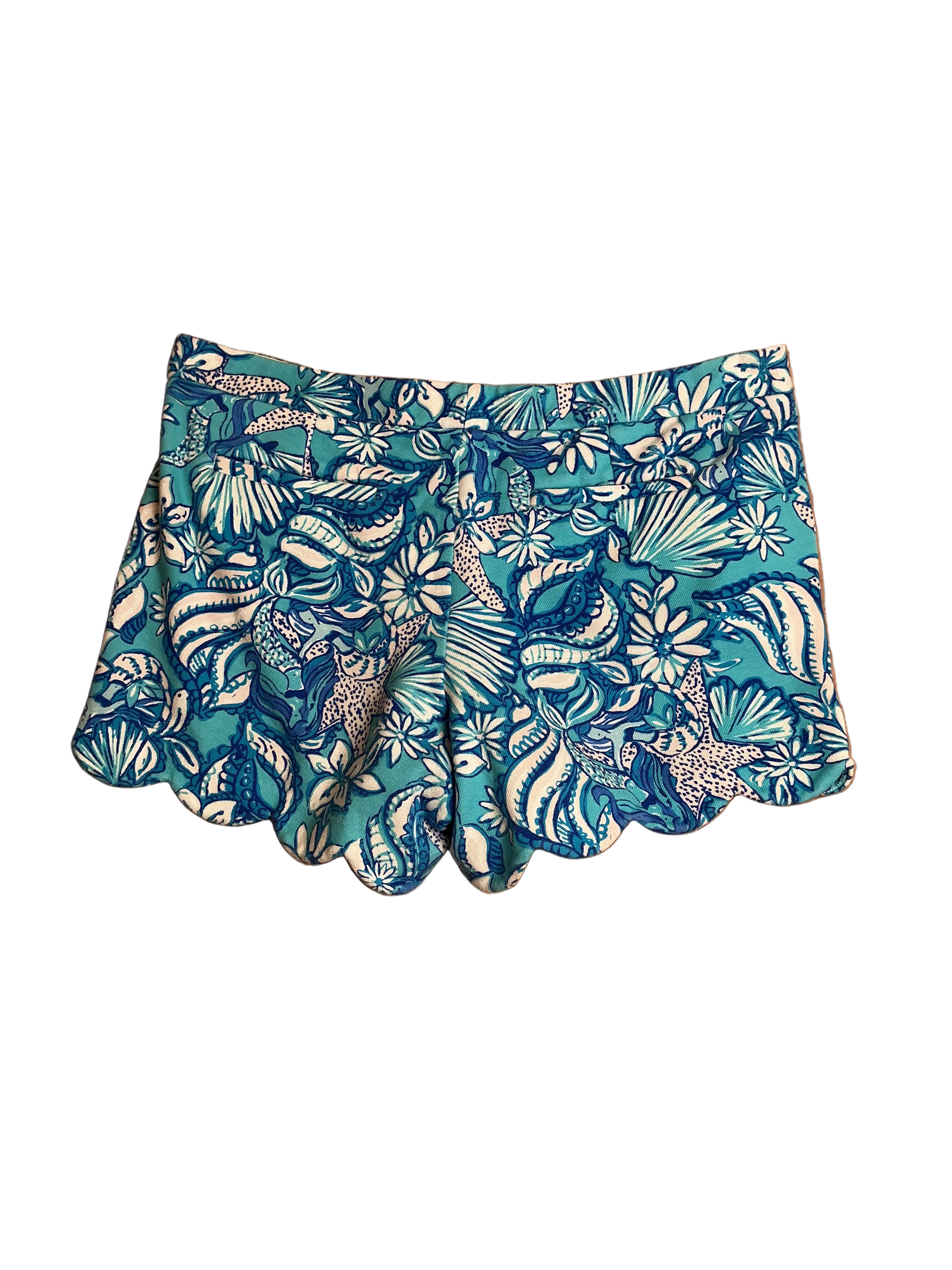 Lilly Pulitzer Buttercup Knit Shorts Amalfi Blue Sound The Sirens - Size 14