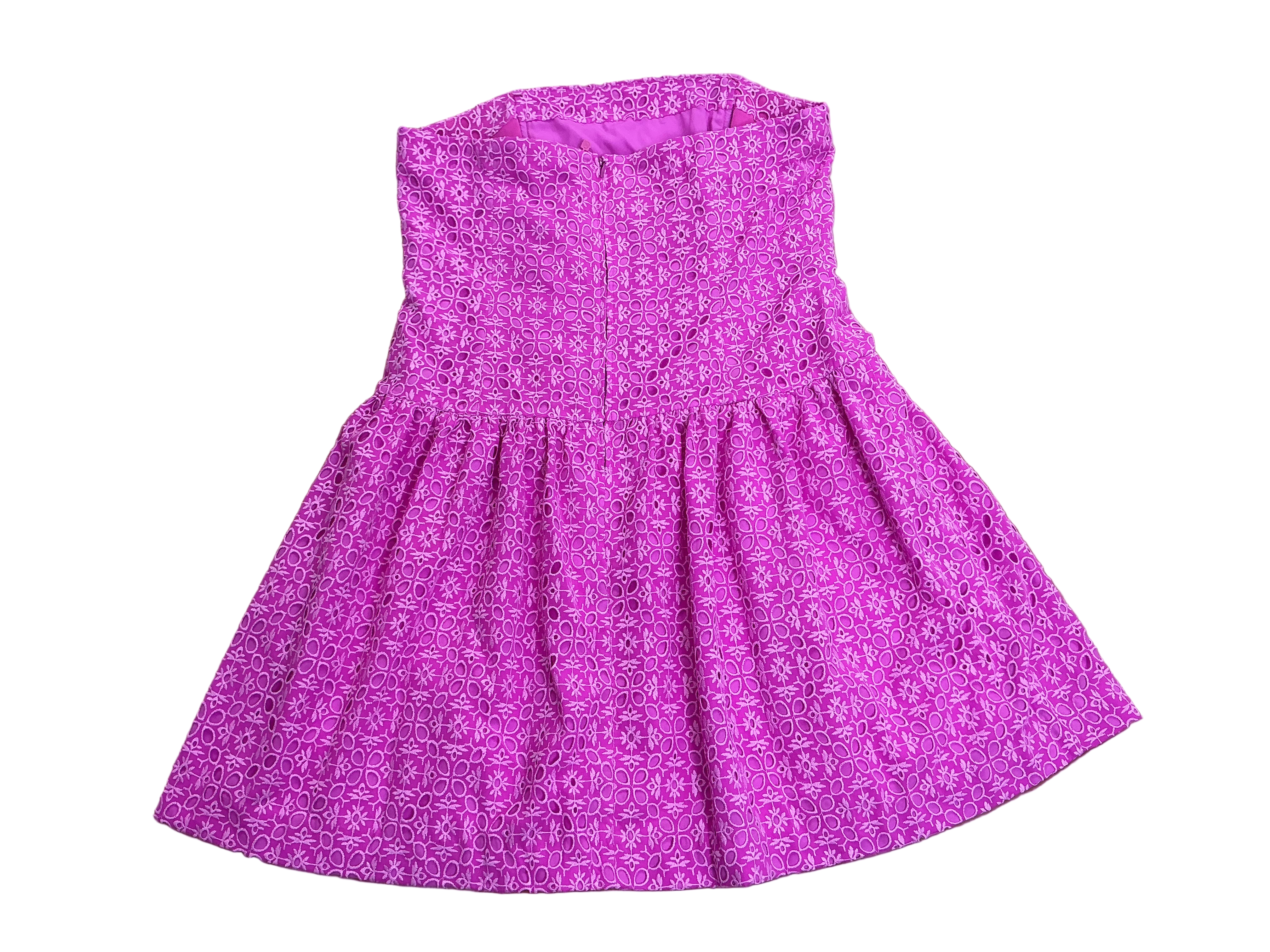 Lilly Pulitzer NWT Akela Strapless Eyelet Orchid Oversized Diamond Leaf - Size 14