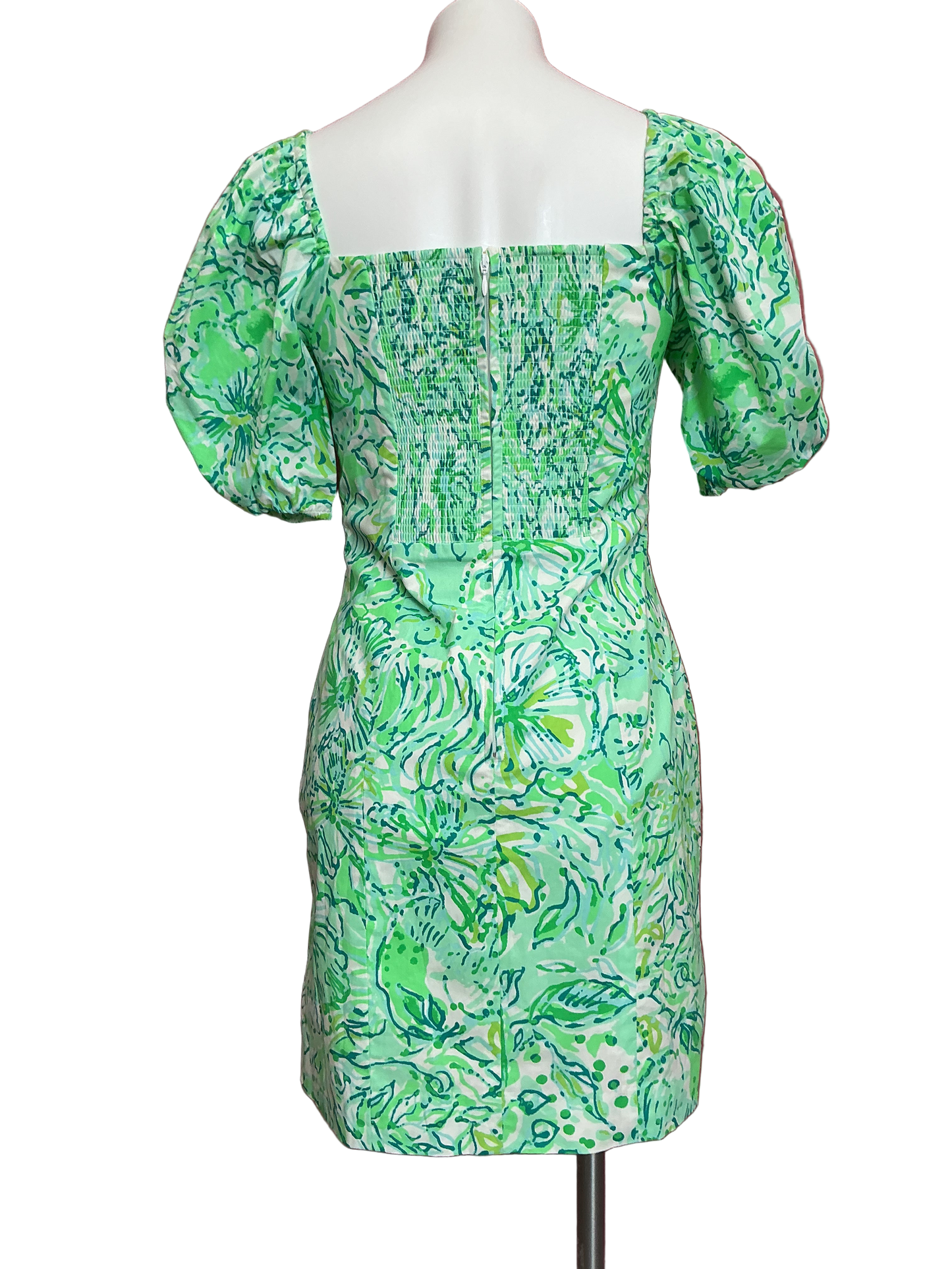 Lilly Pulitzer NWT Daniela Stretch Dress Resort Aqua Hopelessly Devoted Engineered Dress - Size 4