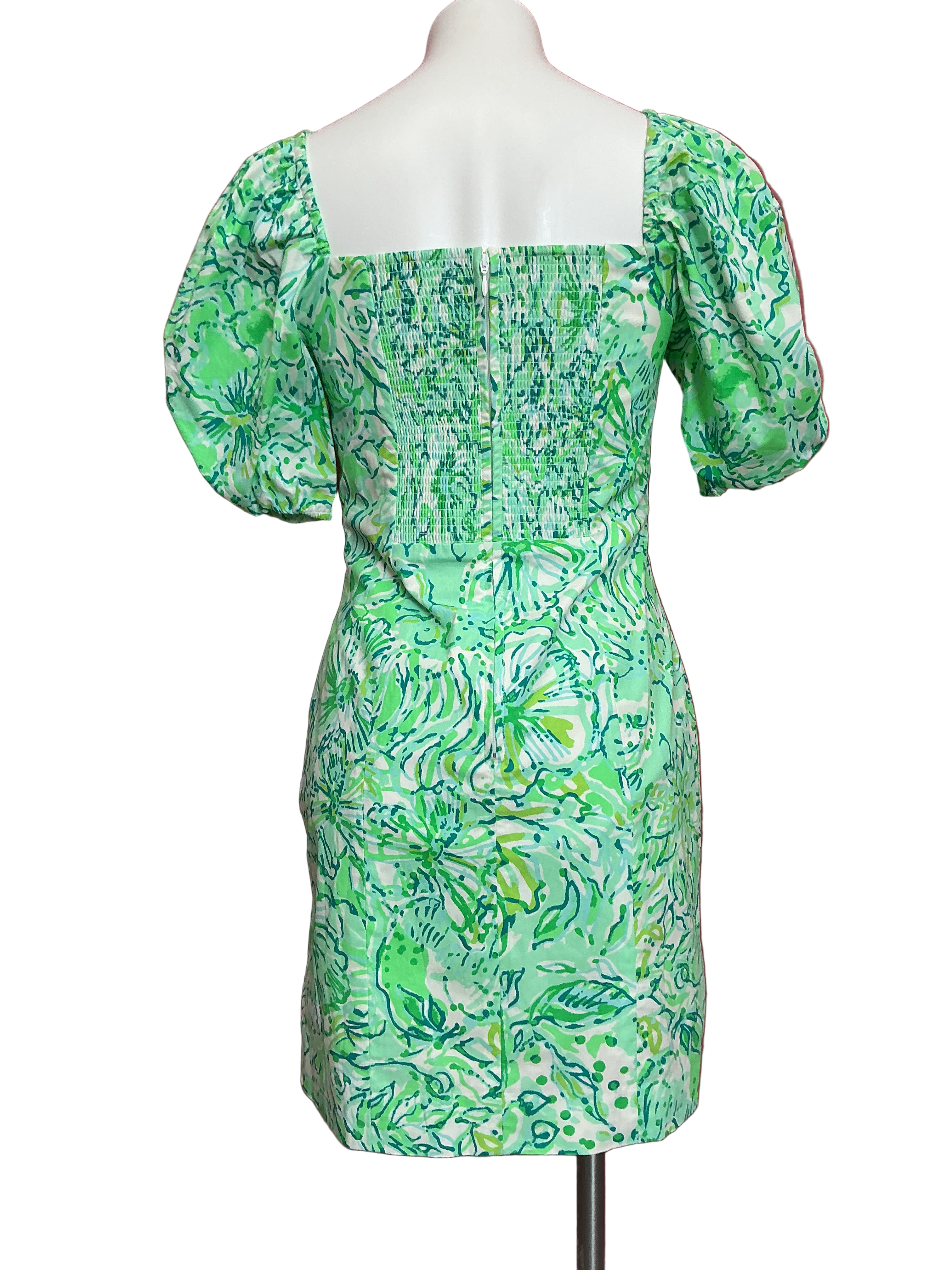 Lilly Pulitzer NWT Daniela Stretch Dress Resort Aqua Hopelessly Devoted Engineered Dress - Size 4