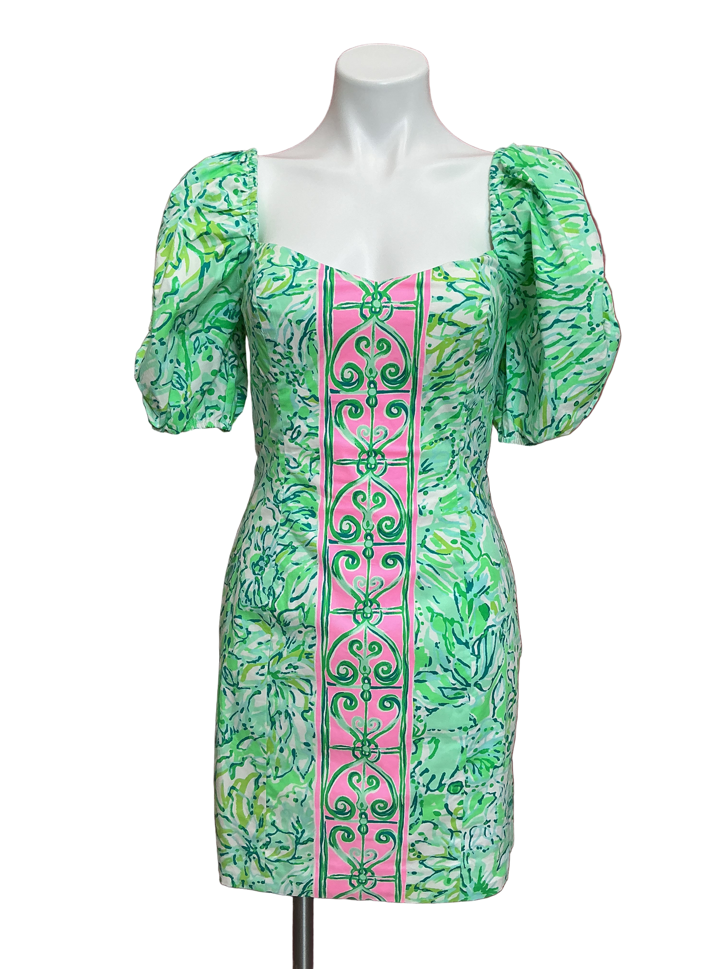 Lilly Pulitzer NWT Daniela Stretch Dress Resort Aqua Hopelessly Devoted Engineered Dress - Size 4