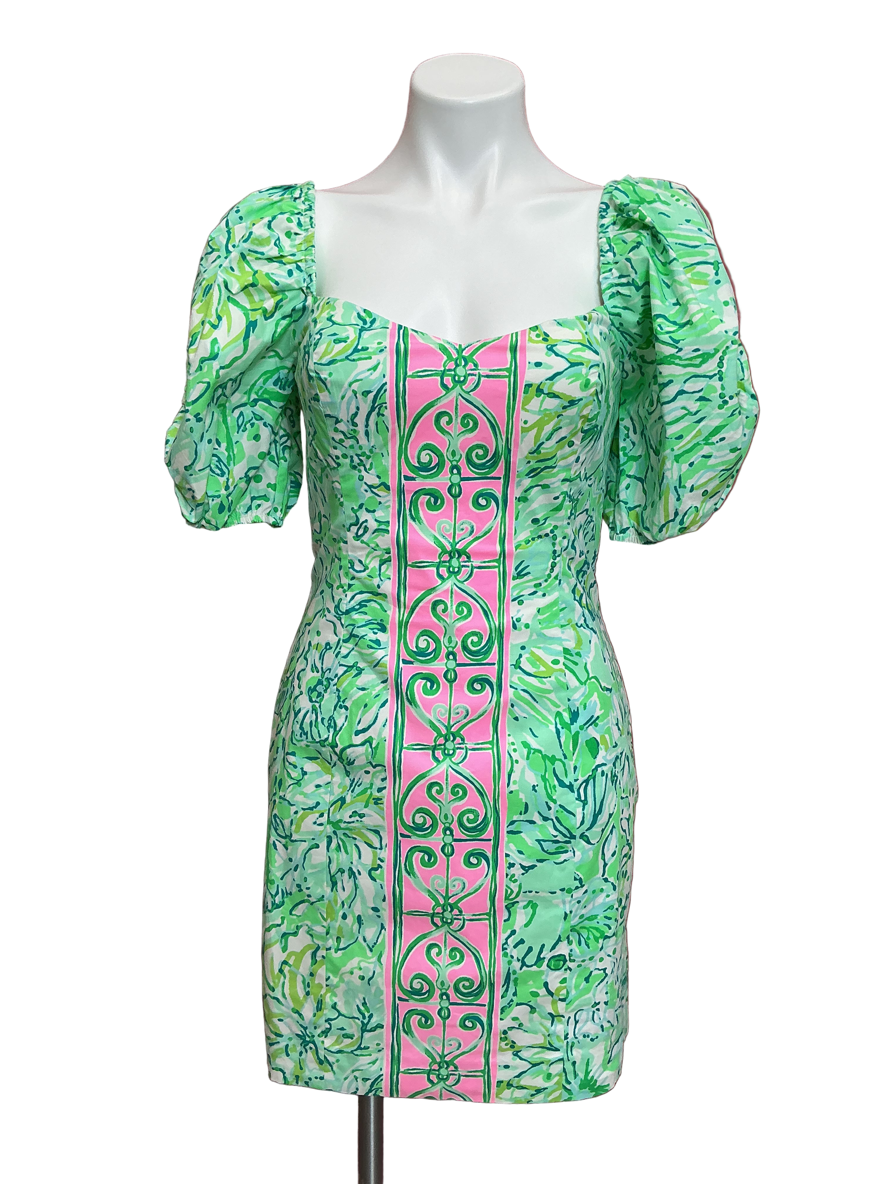 Lilly Pulitzer NWT Daniela Stretch Dress Resort Aqua Hopelessly Devoted Engineered Dress - Size 4