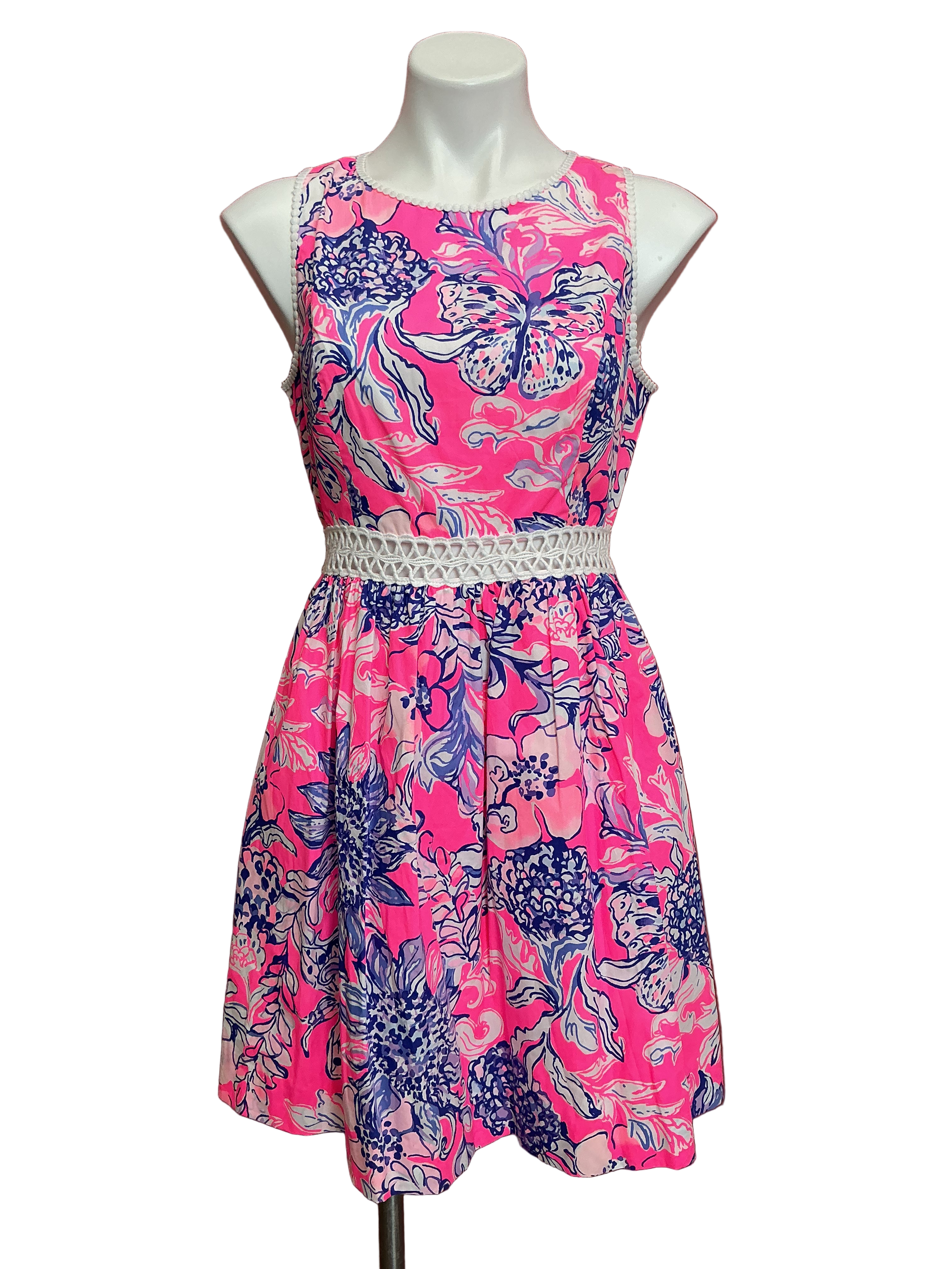 Lilly Pulitzer Alivia Dress - Pink Tropics Sun Drenched - Size 4