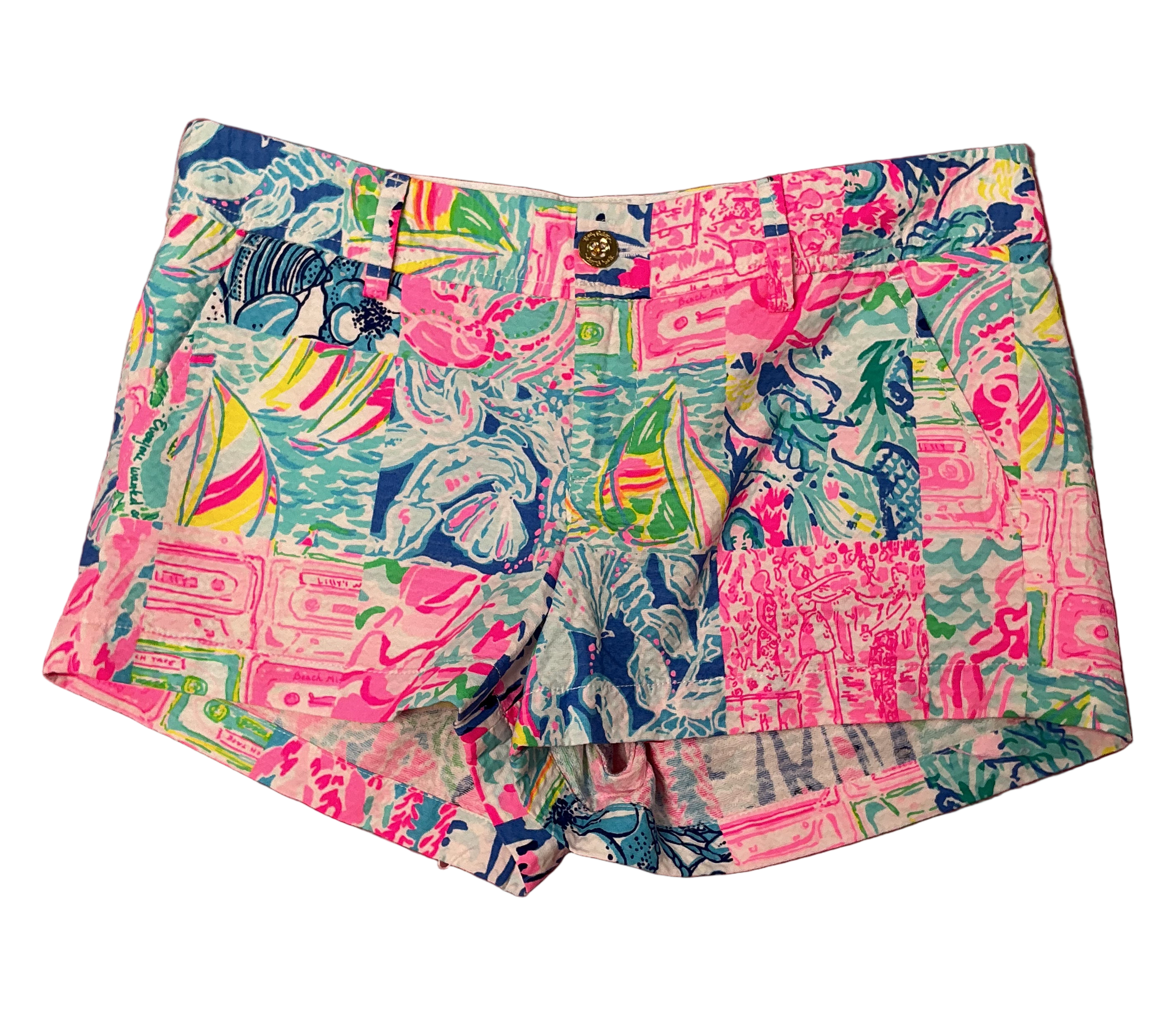 Lilly Pulitzer NWT - Walsh Short - Multi Pop Up Summer Remix Patch - Size 8