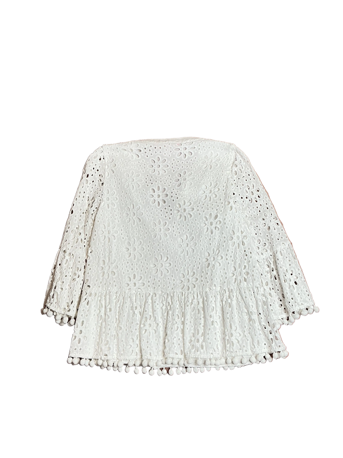 Lilly Pulitzer Bekah 3/4 Sleeve Eyelet Top Resort White Funflower - Size S