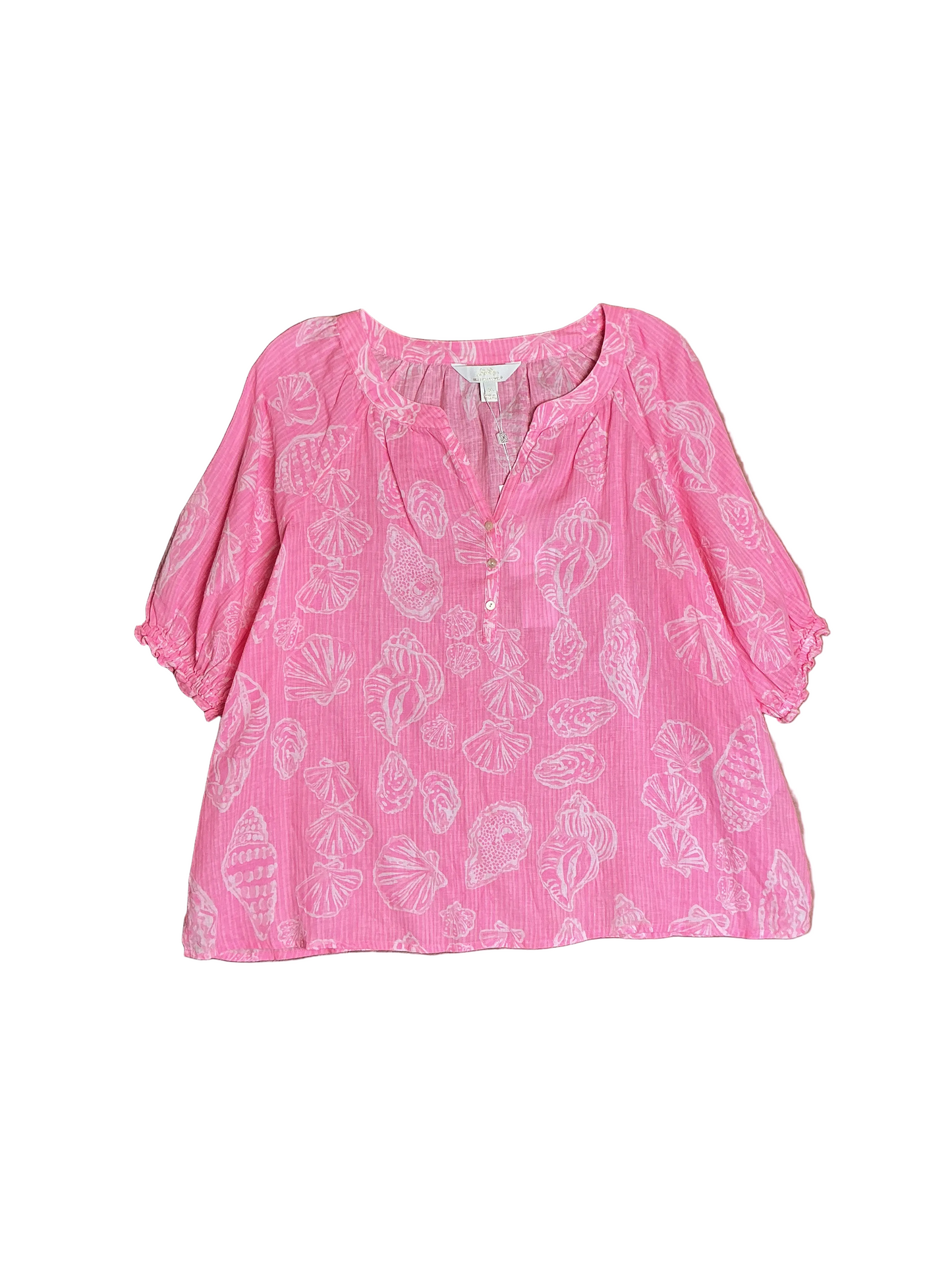 Lilly Pulitzer NWT Caprina Top Rousseau Pink Cool As Shell - Size XL