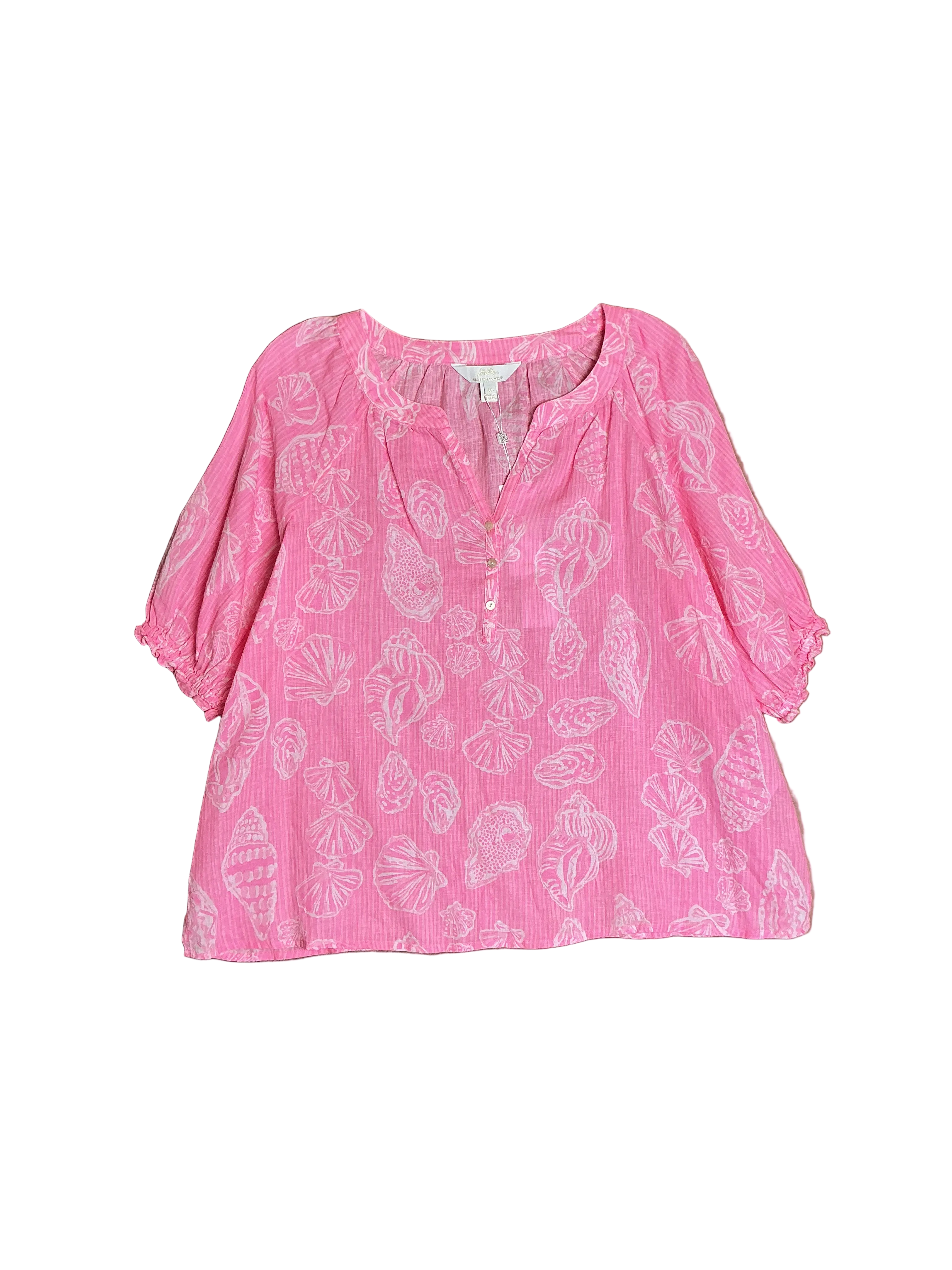 Lilly Pulitzer NWT Caprina Top Rousseau Pink Cool As Shell - Size XL