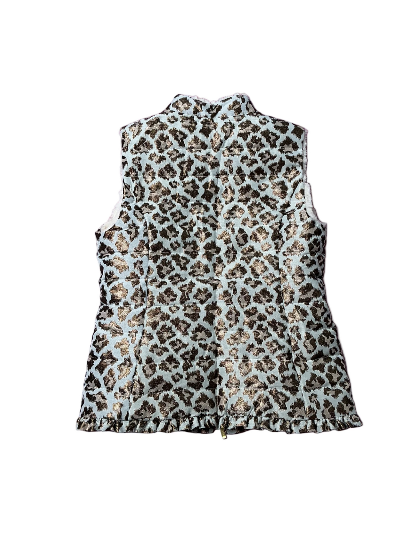 Lilly Pulitzer NWT - Gabriana Vest - Gold Metallic Leopard Jacquard - Size M