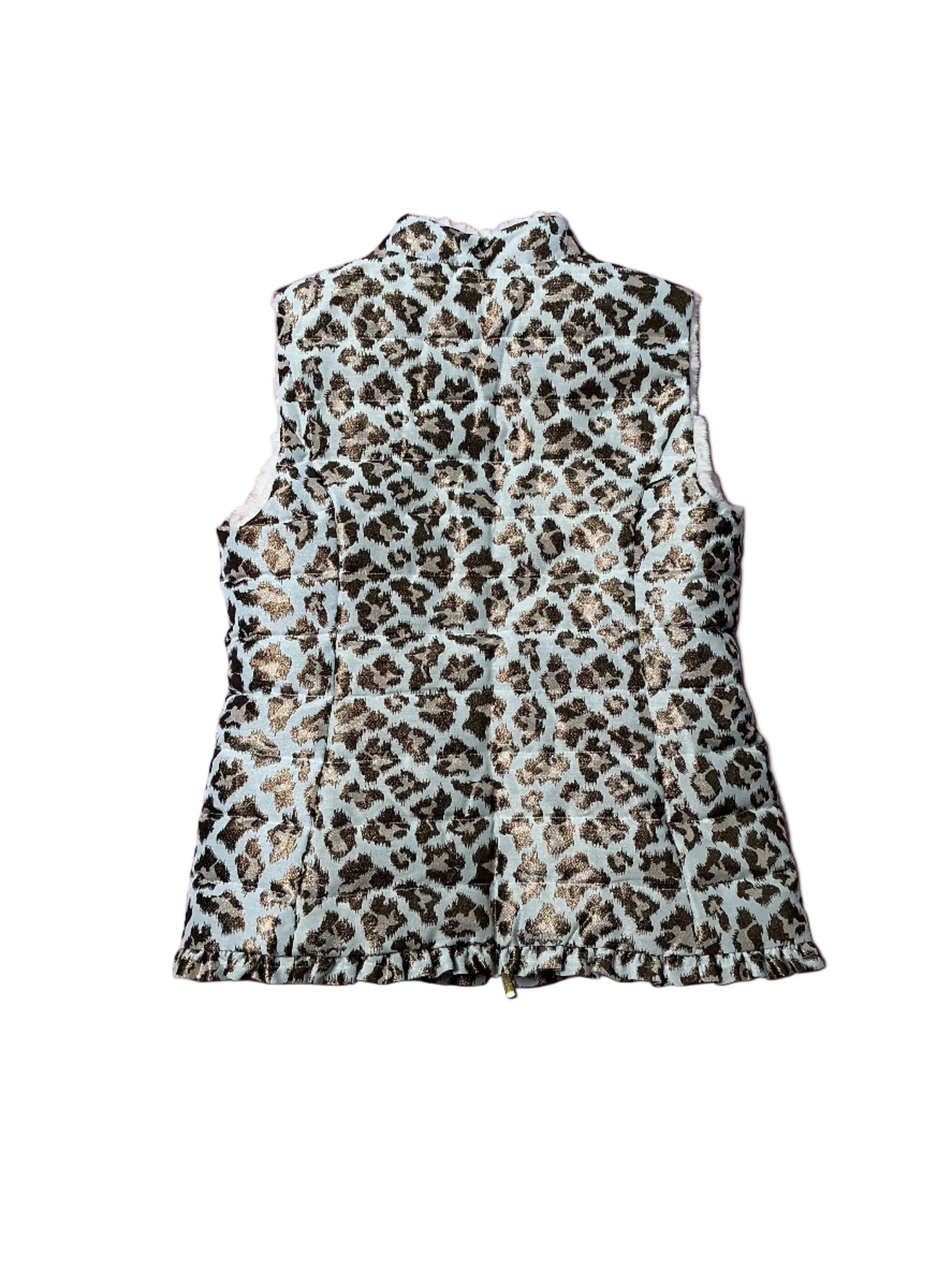 Lilly Pulitzer NWT - Gabriana Vest - Gold Metallic Leopard Jacquard - Size M