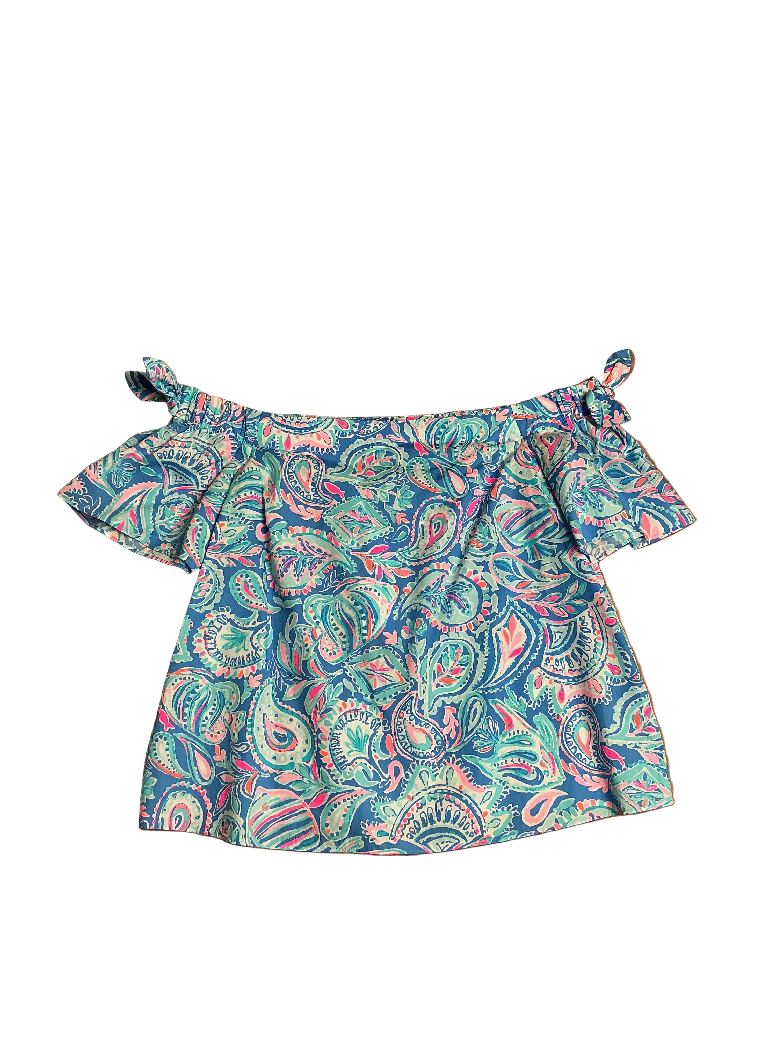 Lilly Pulitzer NWT Tamara Top Zanzibar Blue French Kiss - Size M