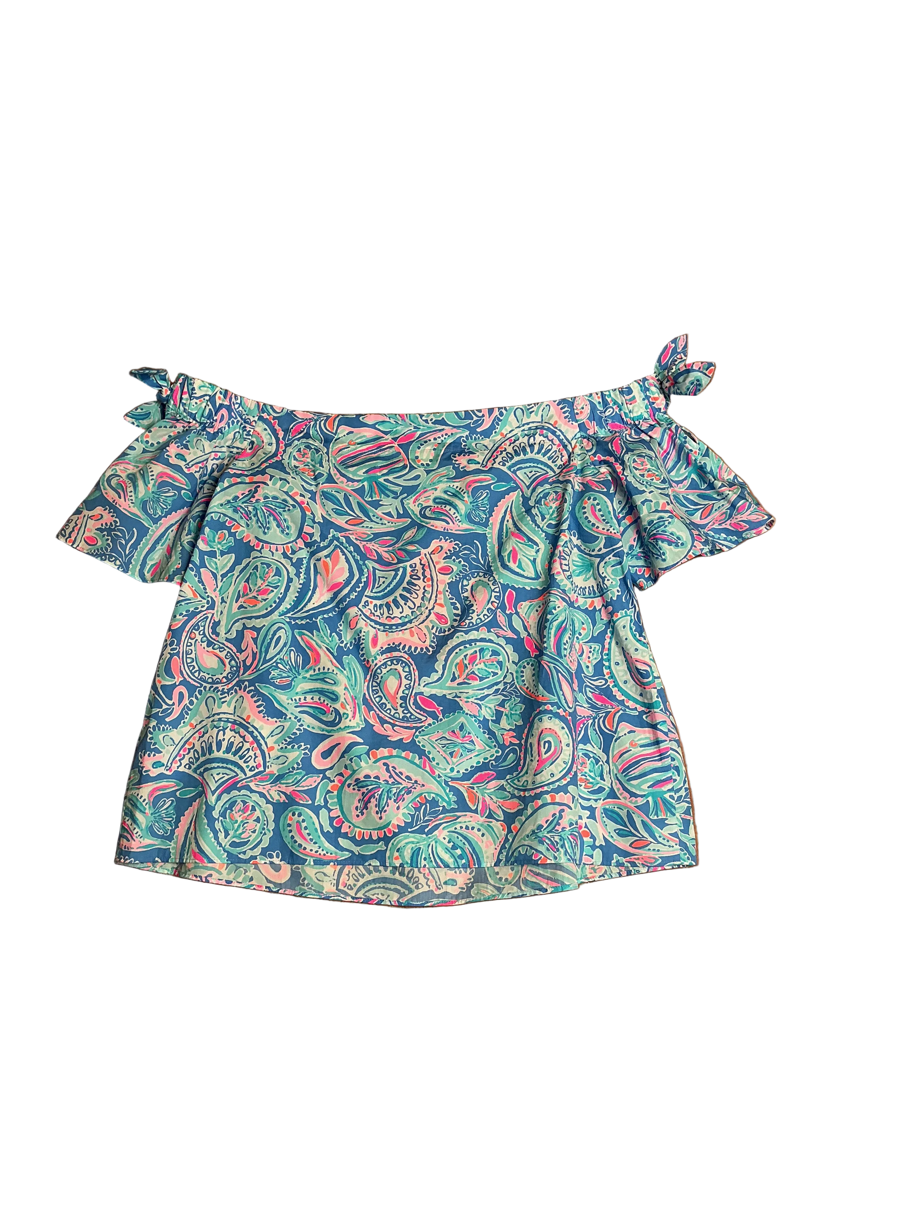 Lilly Pulitzer NWT Tamara Top Zanzibar Blue French Kiss - Size M