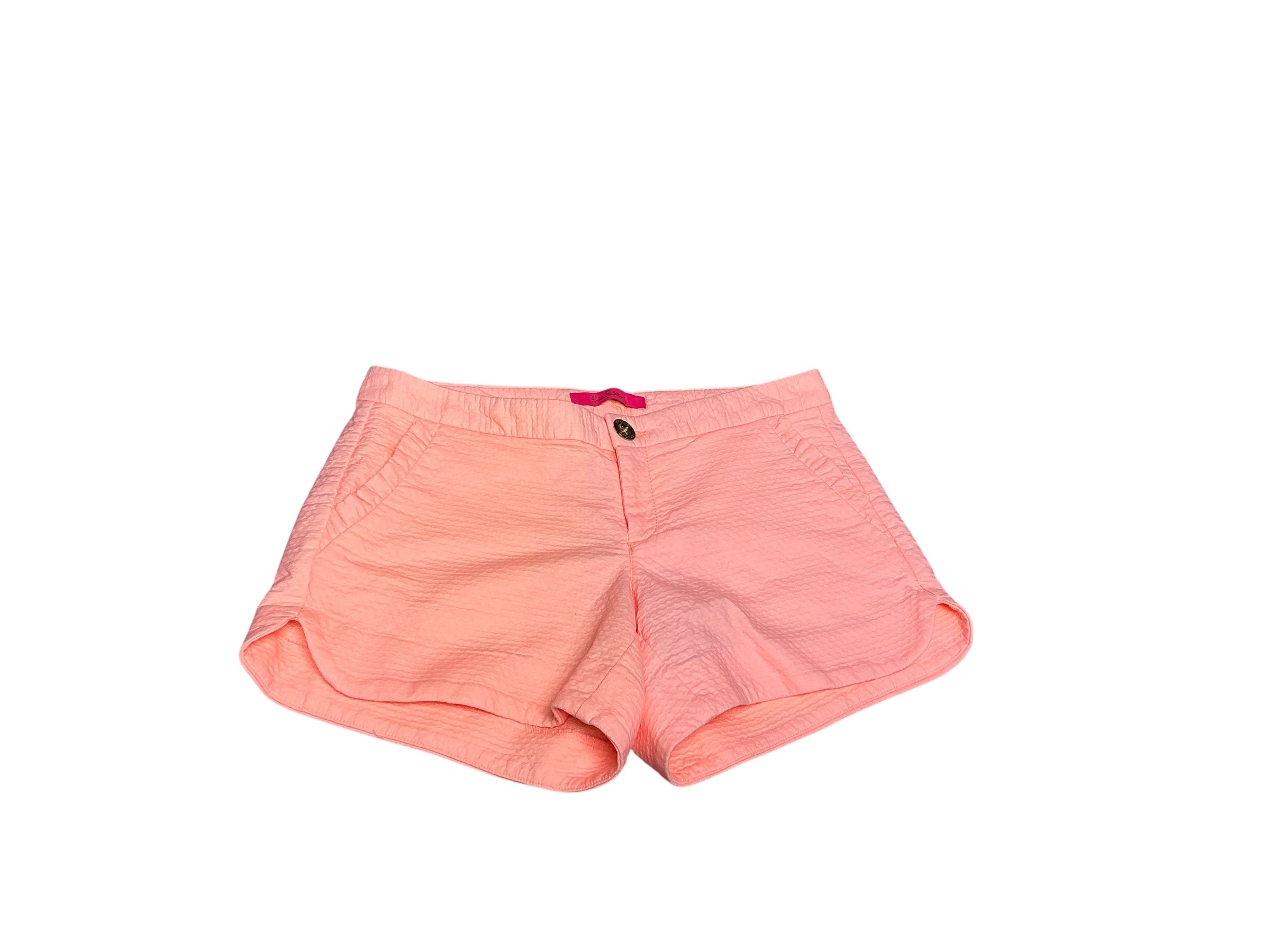 Lilly Pulitzer NWT Adie Ruffle Pocket Short Peach Flamin Size 00
