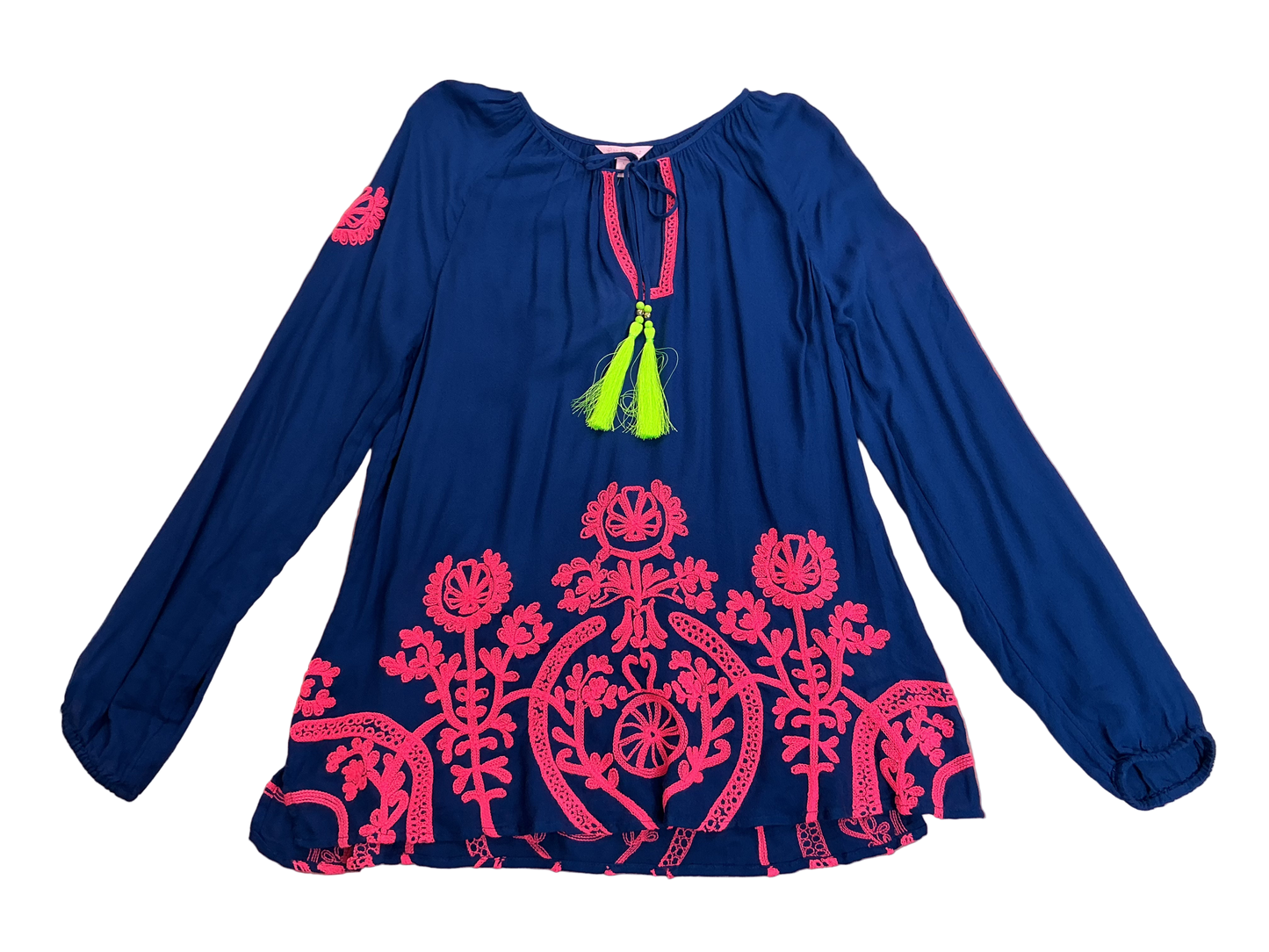 Lilly Pulitzer NWT Willa Embroidered Top Resort Navy - Size L