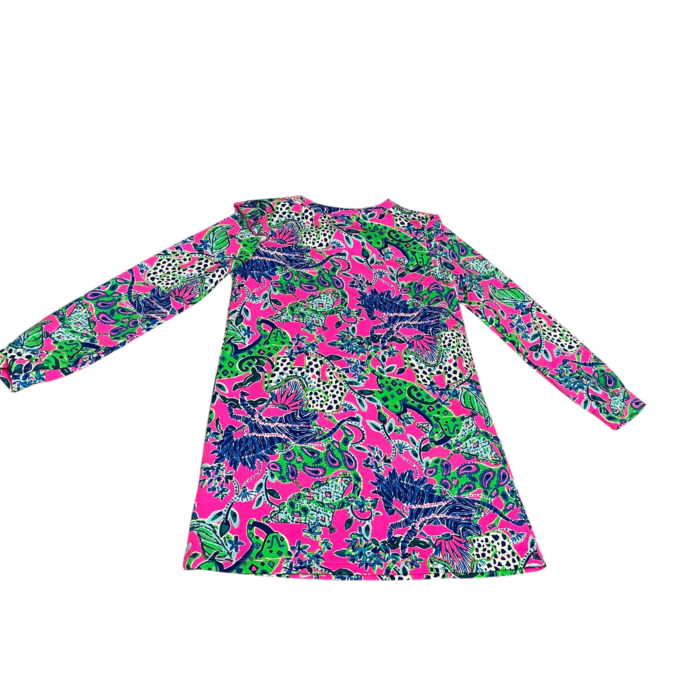 Lilly Pulitzer Girls Elfrea Long Sleeve Dress Untamed Hearts Size M (6-7)