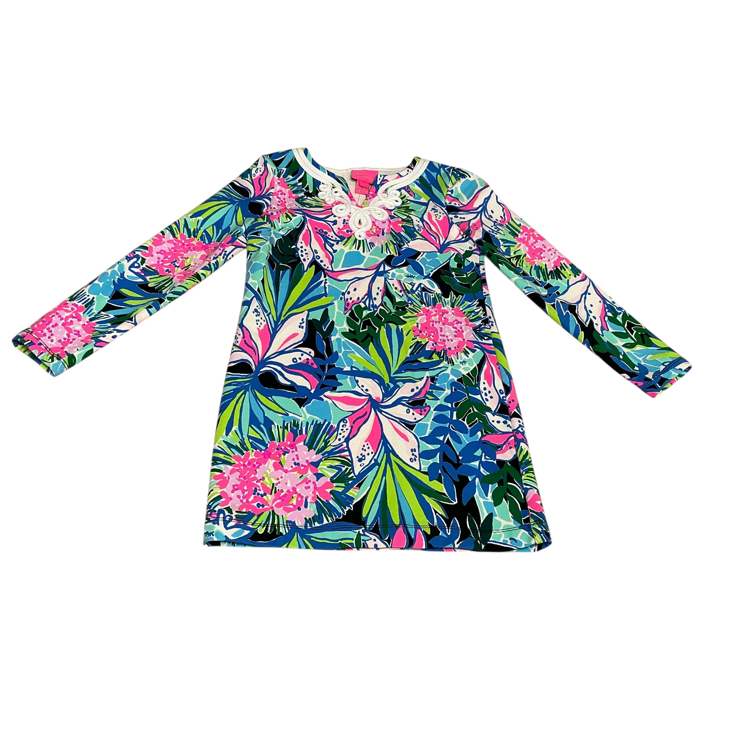 Lilly Pulitzer Girls Long Sleeve Harper Dress You Me  and Giraffe Size M 6-7