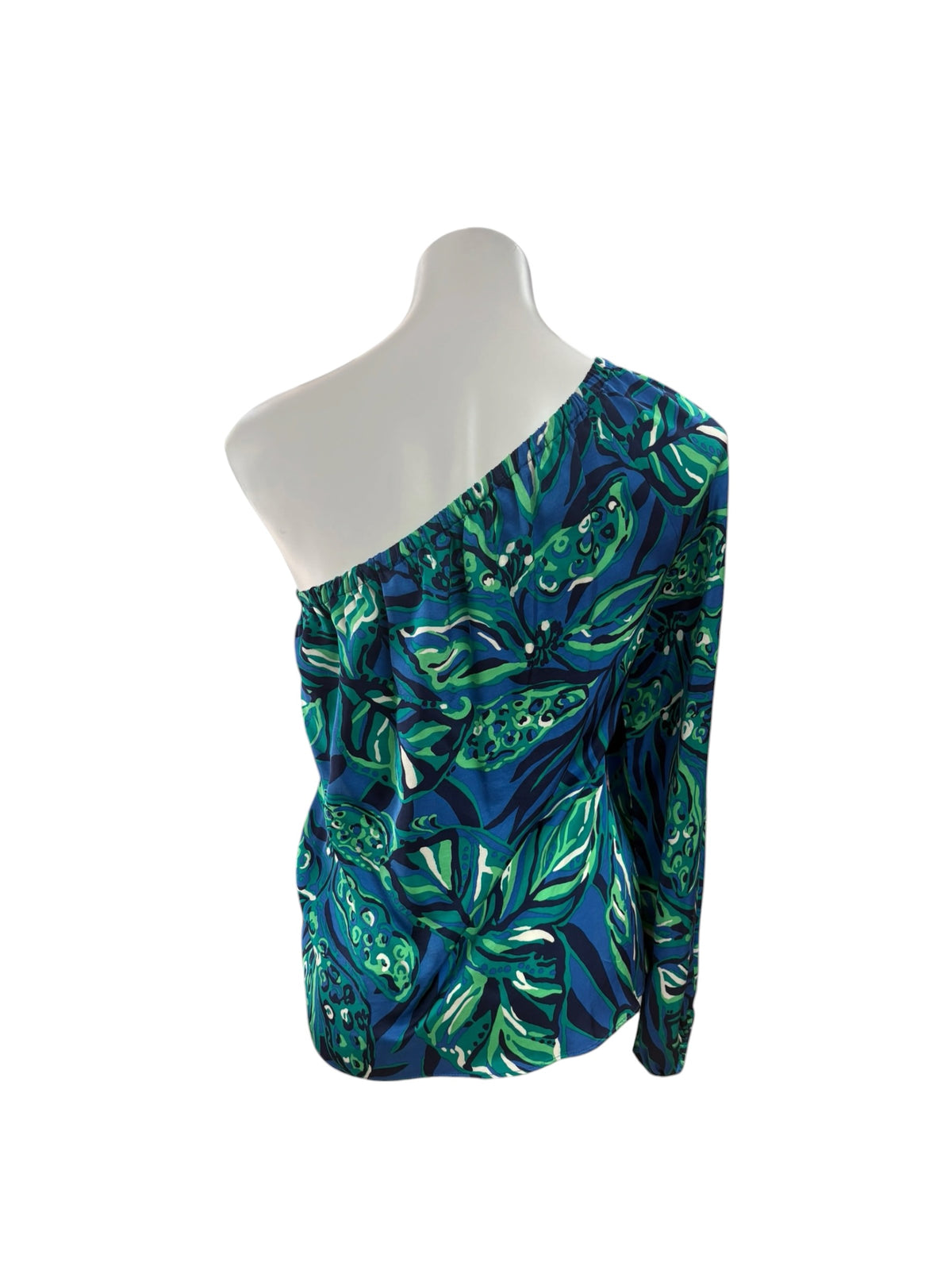 Lilly Pulitzer Adorlee One-Shoulder Top Indigo Breeze Shady Gators - Size M