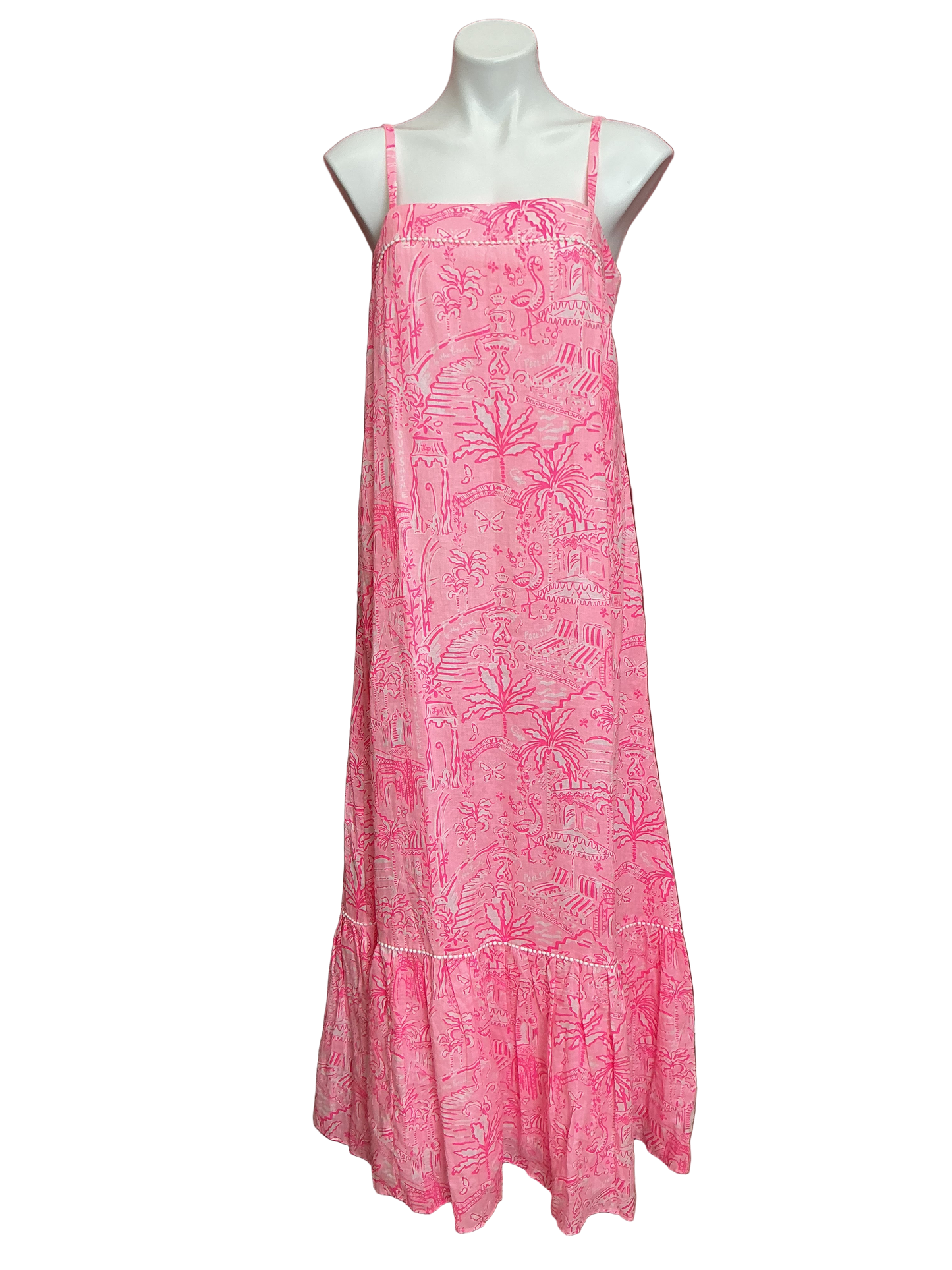 Lilly Pulitzer NWT Rozalie Linen Maxi Dre Conch Shell Pink Pennys Playground - Size 2