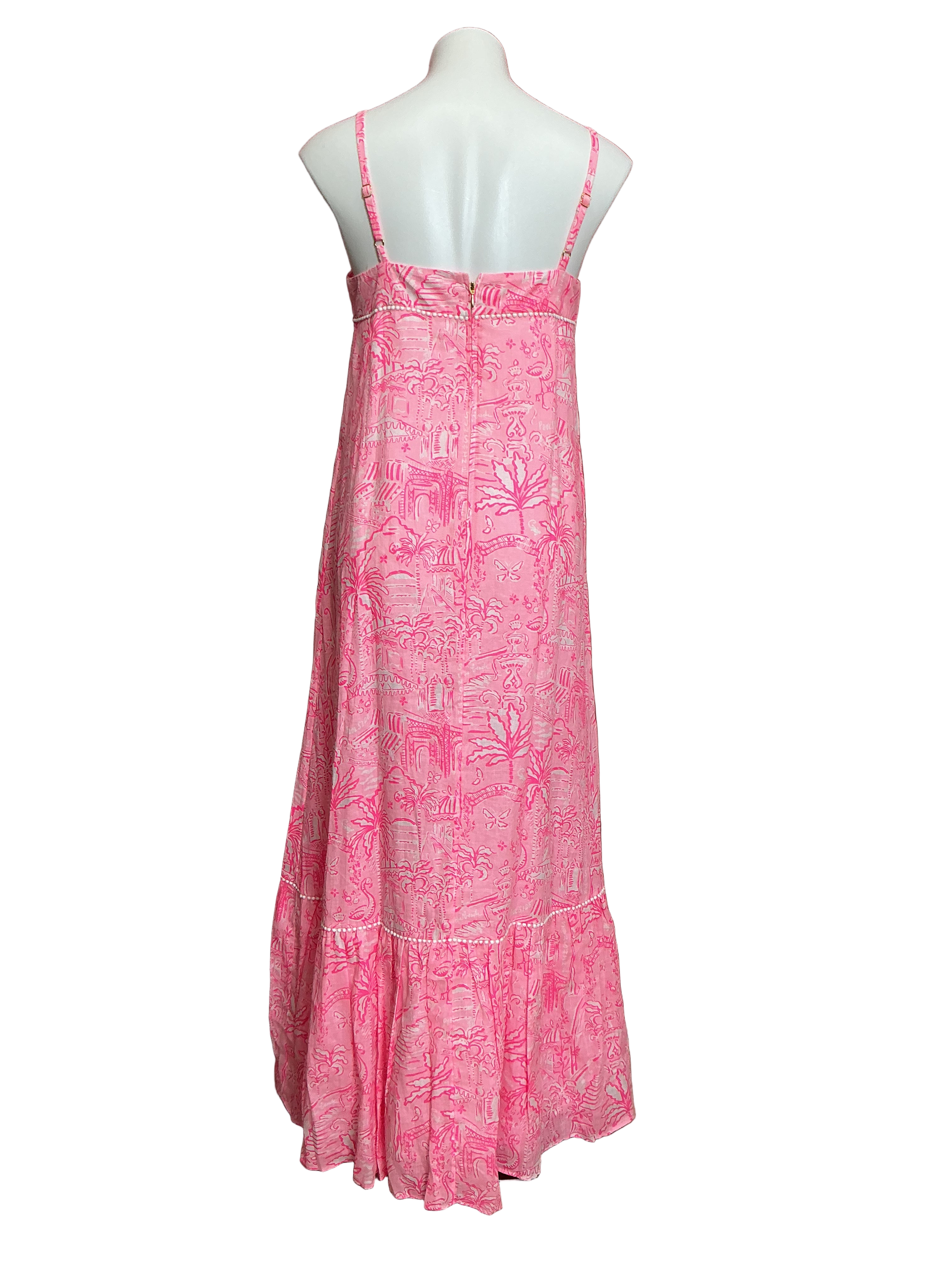 Lilly Pulitzer NWT Rozalie Linen Maxi Dre Conch Shell Pink Pennys Playground - Size 2