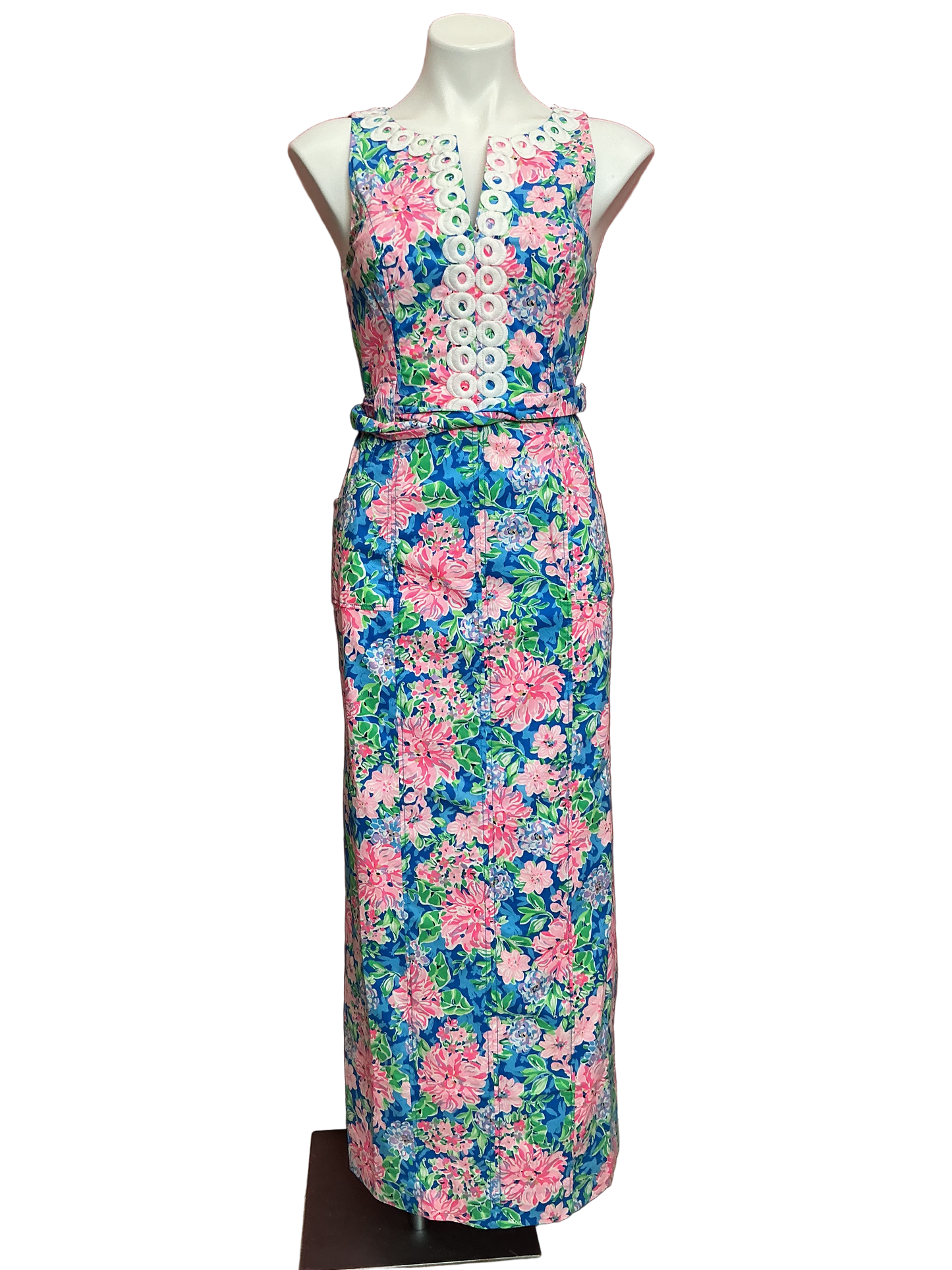 Lilly Pulitzer NWT Gulianna Stretch Cotton Maxi Shift Dress Multi Spring In Your Step - Size 2