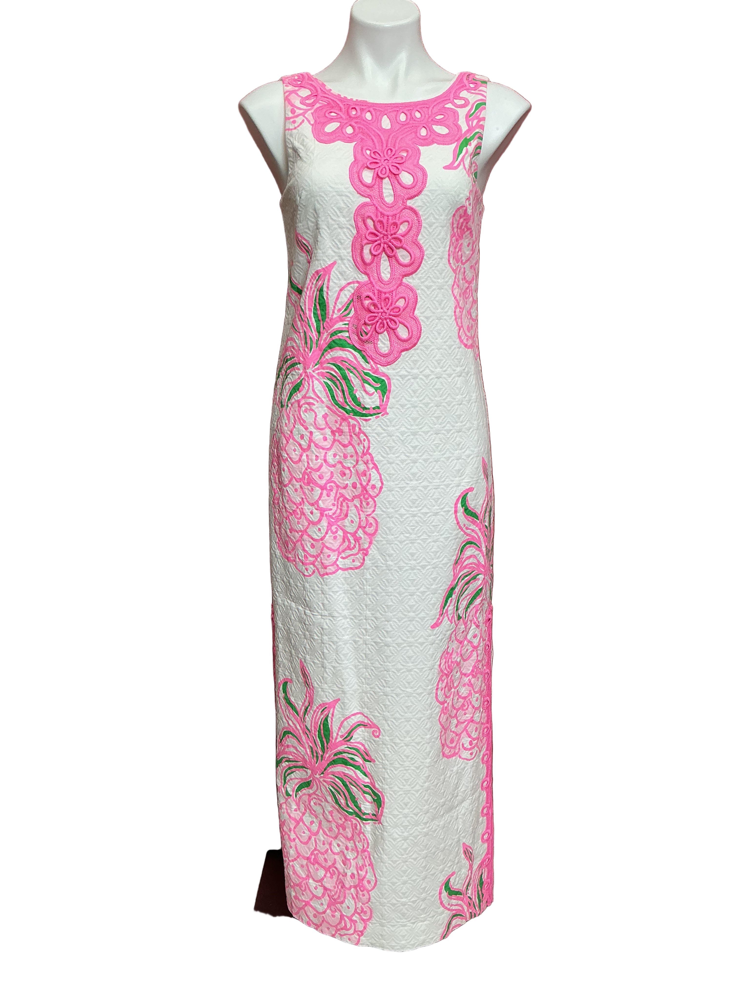 Lilly Pulitzer NWT Marleigh Stretch Maxi Resort White Oversized Party Like A - Size 2