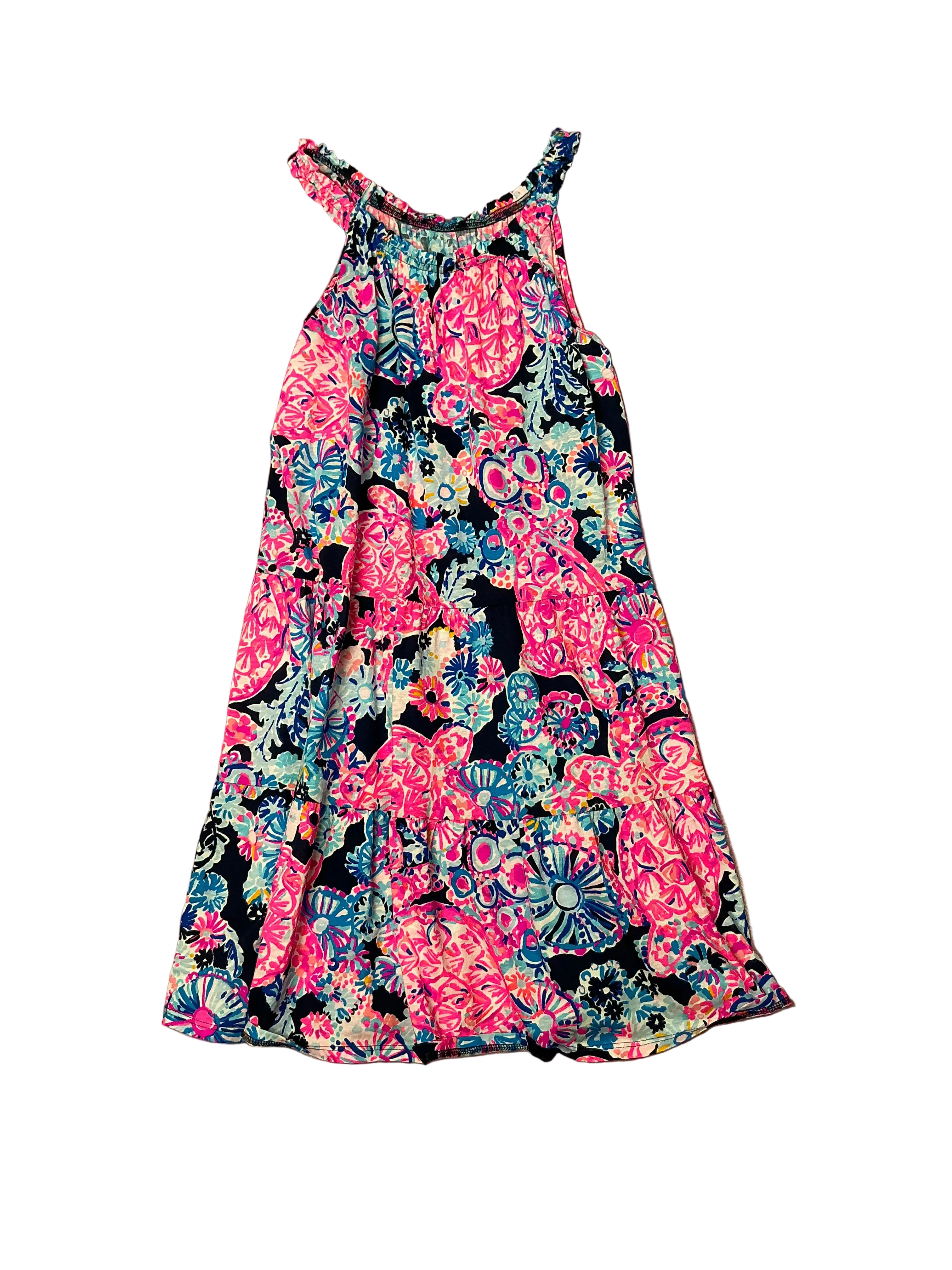 Lilly Pulitzer Kids Loro Dress - High Tide Navy In Turtle Amazement - Size XL 12-14