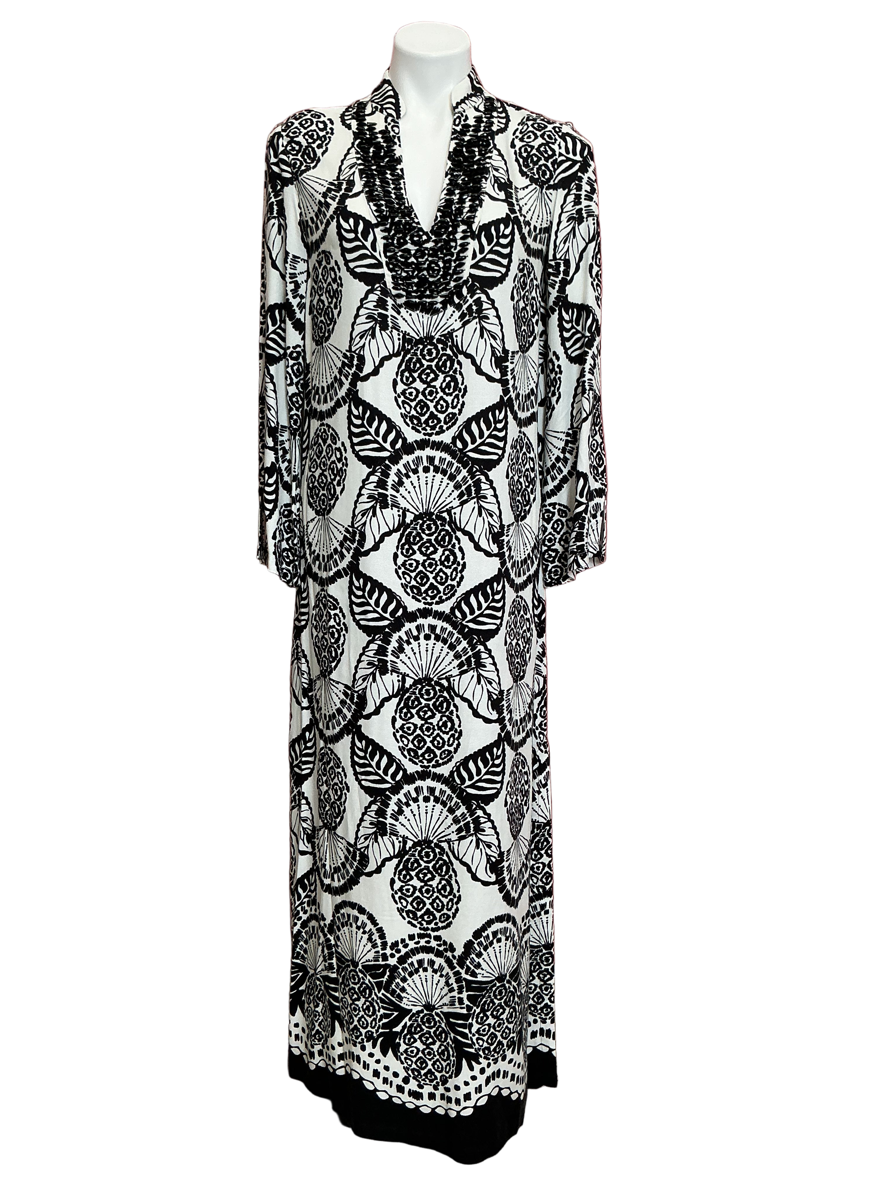 Lilly Pulitzer NWT Irella Maxi Caftan Dre Coconut Pineapple Princess Eng - Size 2