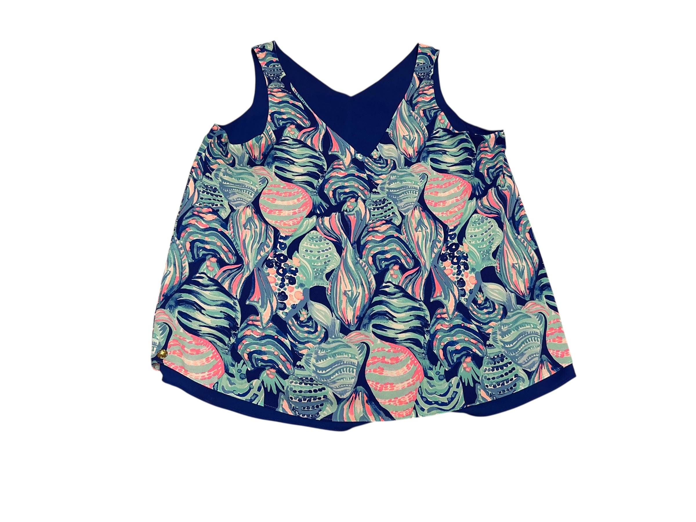 Lilly Pulitzer Florin Top Twightlight Blue Scale Up Size large