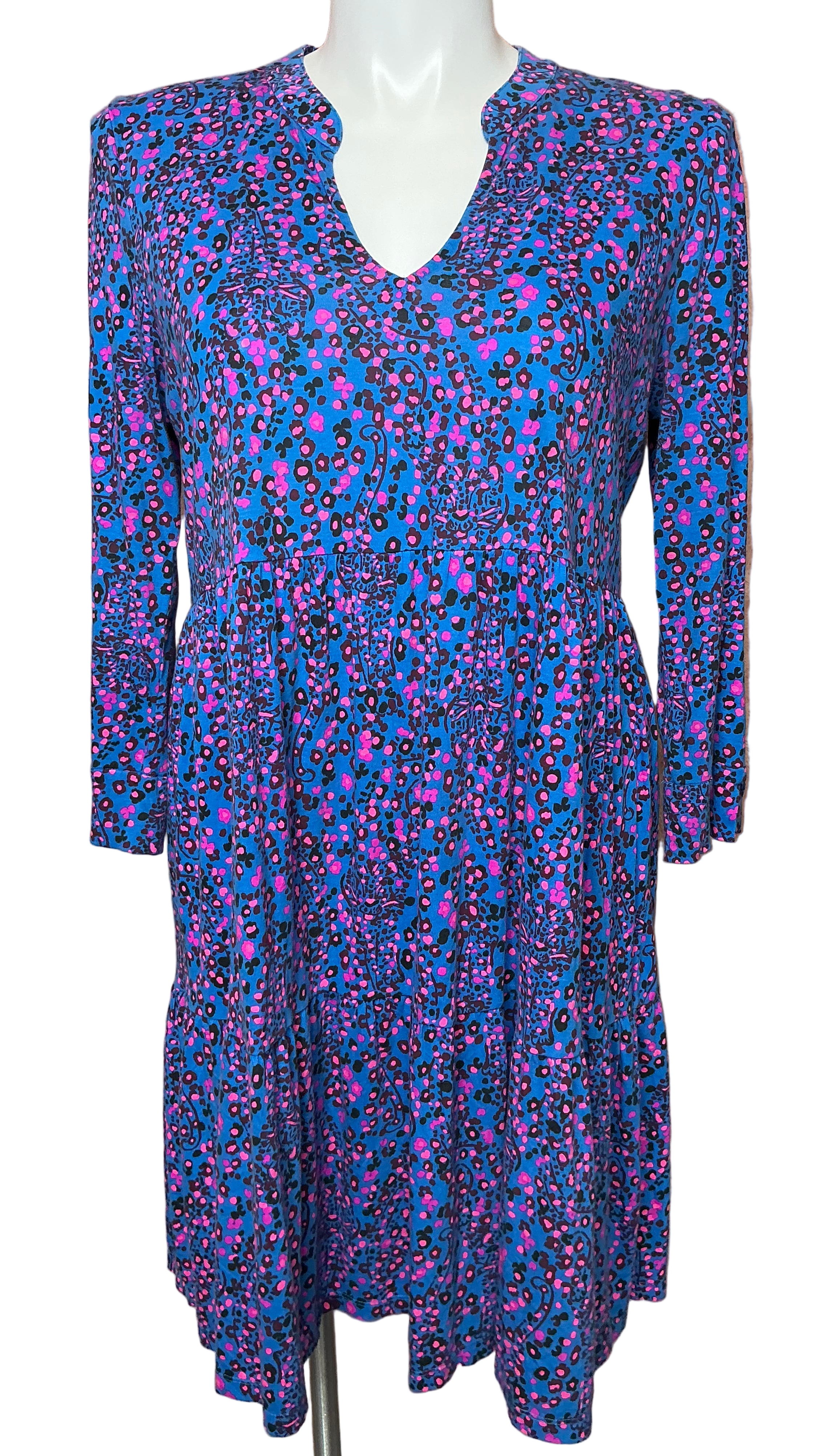 Lilly Pulitzer Alaina dress in the Blue Flare Growl & Prowl print.  - As Is - Size XL
