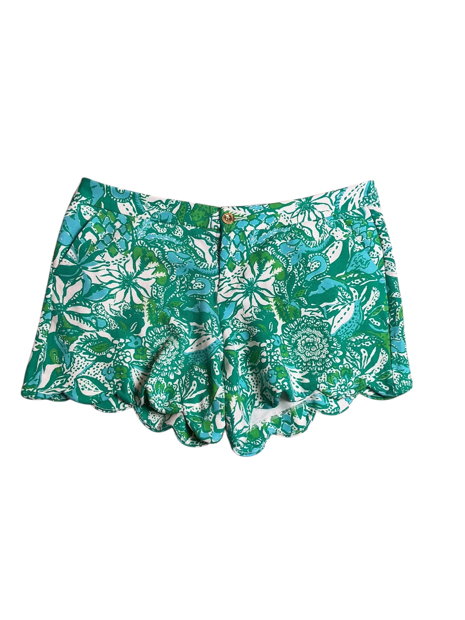 Lilly Pulitzer NWT Buttercup Knit Short Botanical Green Safari Sangria - Size 14